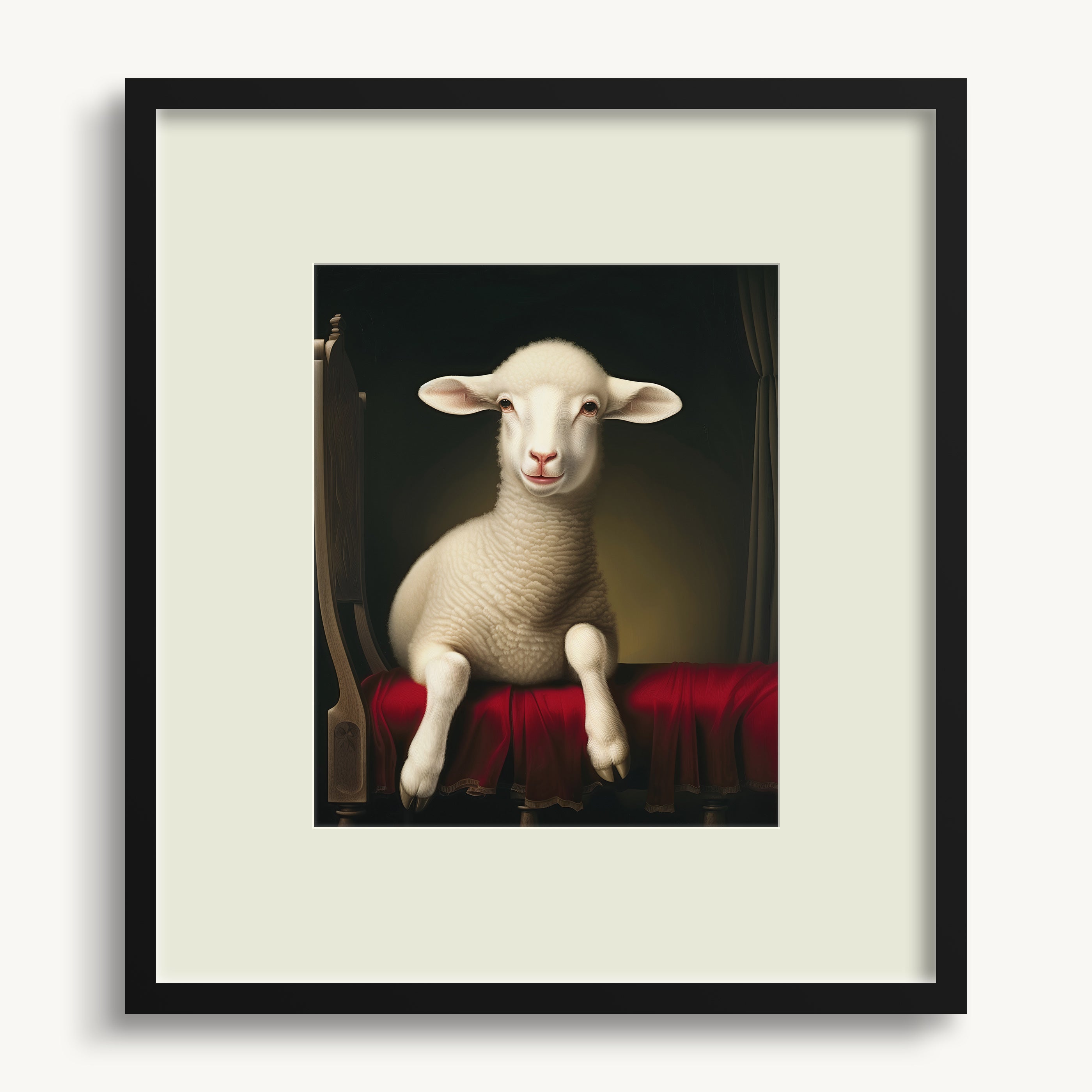 Sheep on Cushion WALL ART