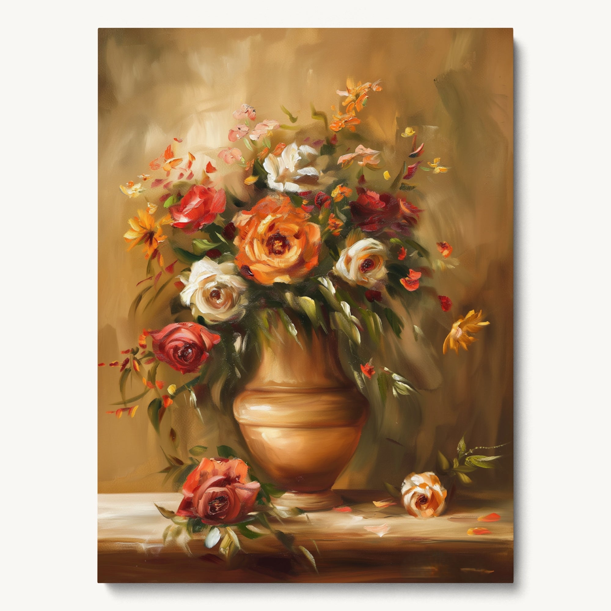 "FLOWERS AND VASE" WALL ART 3x4