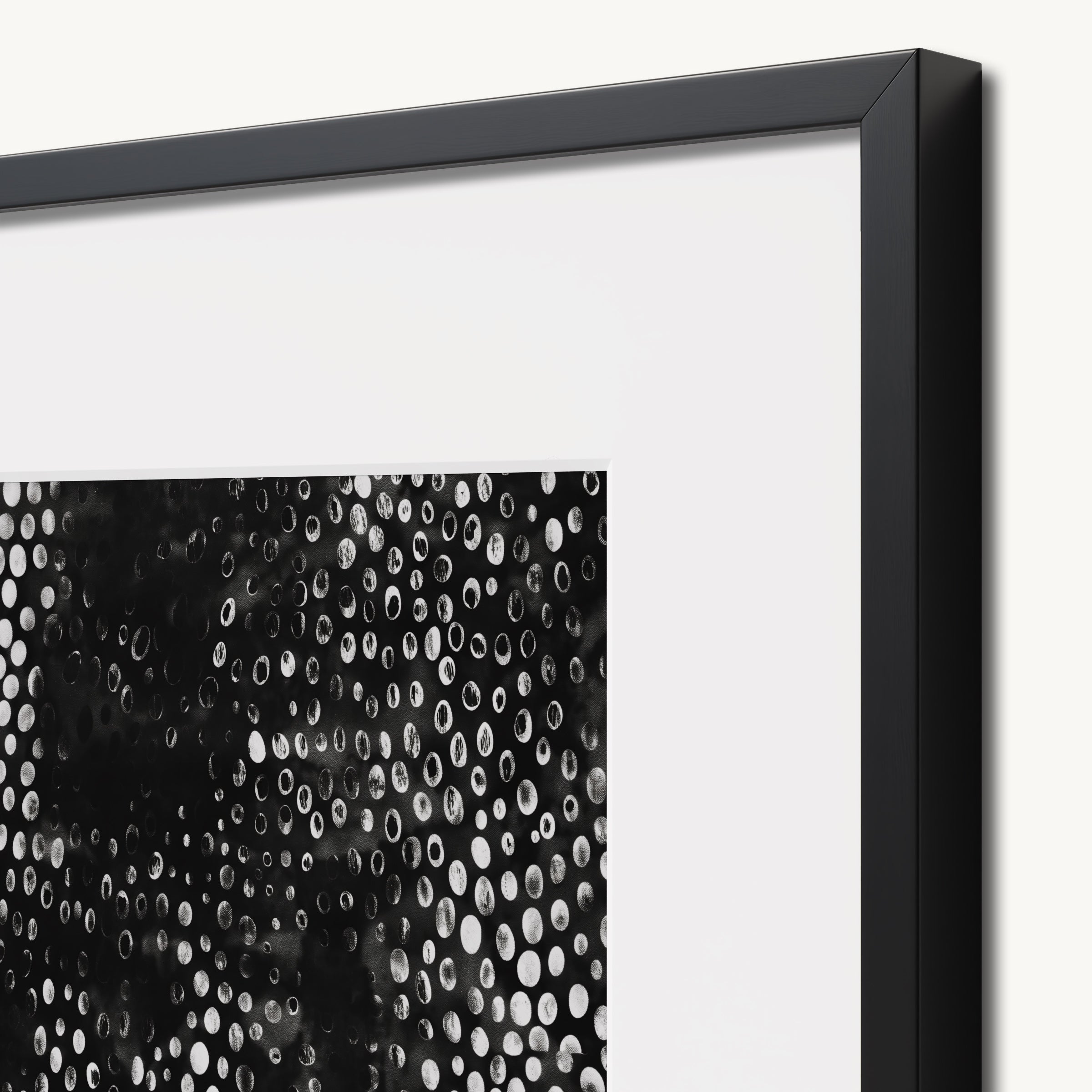 White Dots on Black Background WALL ART