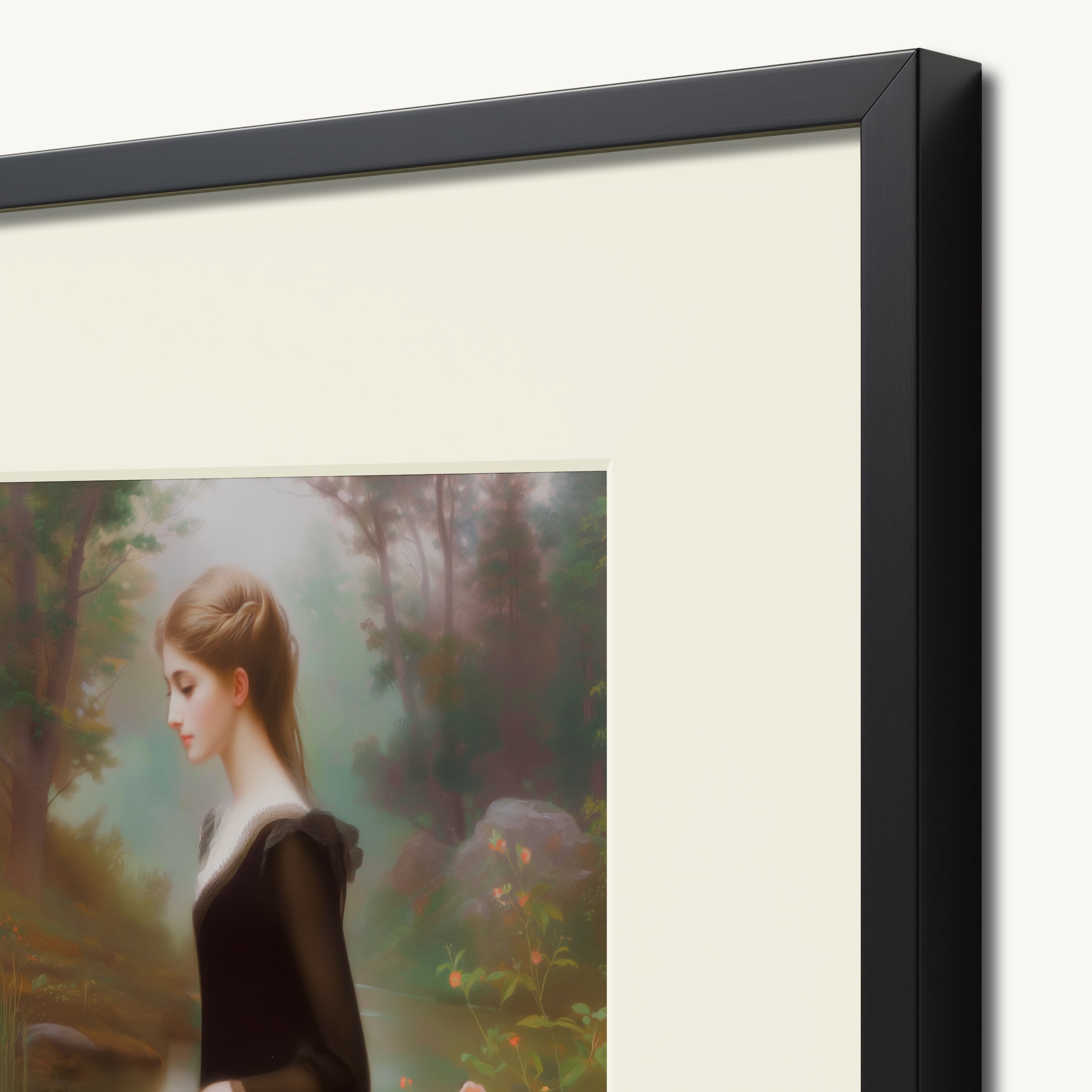 Young Woman by a Forest Stream WALL ART