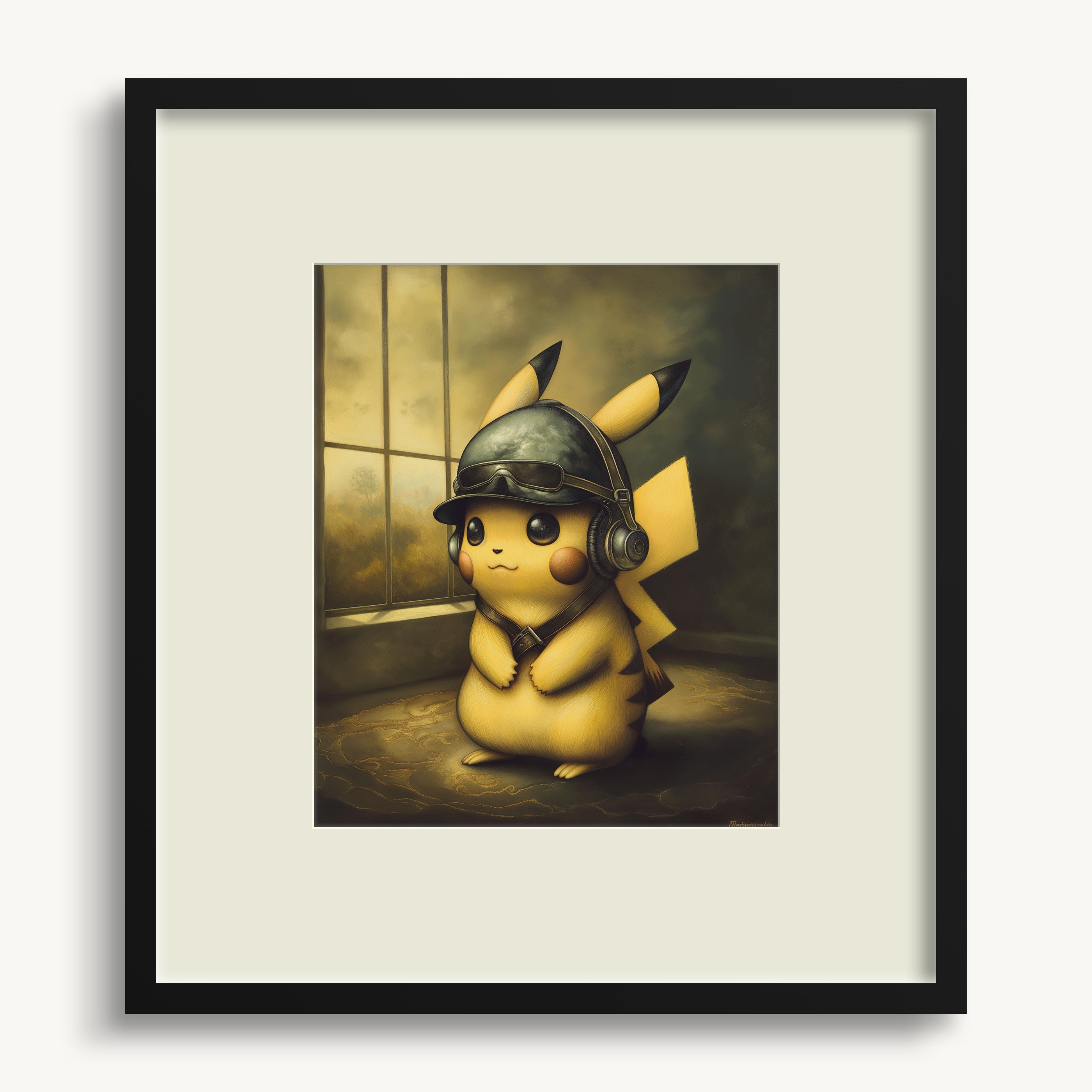 Pikachu in Helmet WALL ART