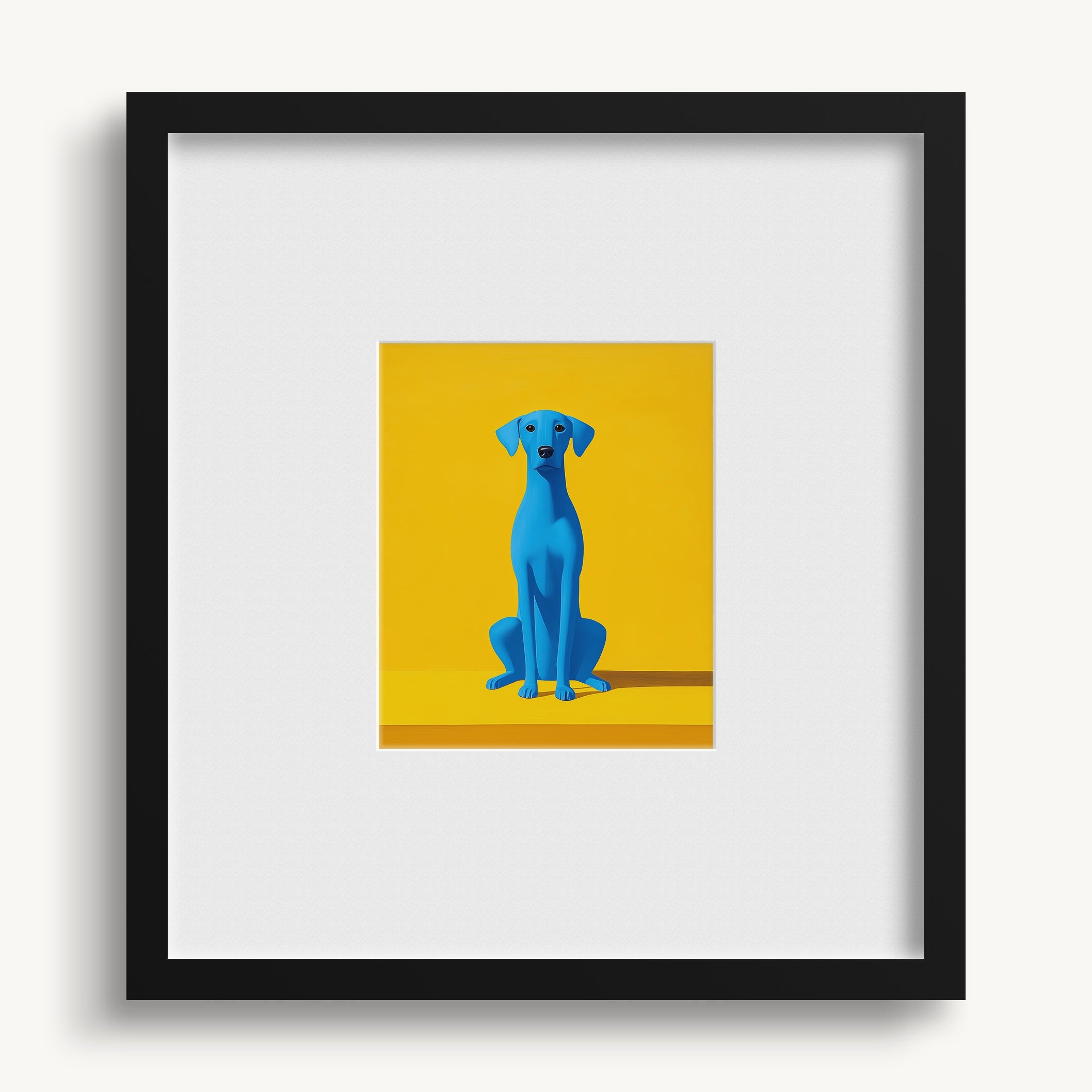 "BLUE DOG ON YELLOW" Wall Art