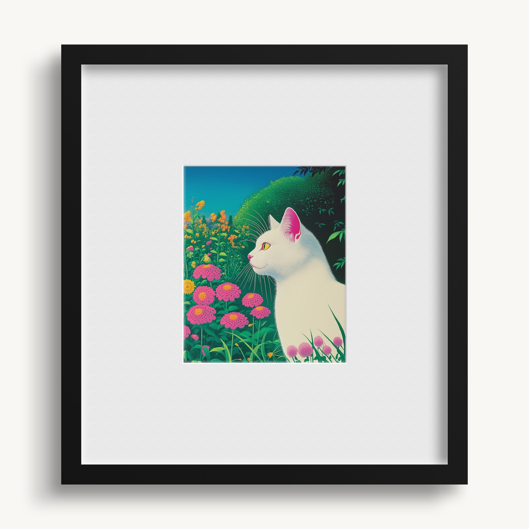 "CAT IN THE GARDEN" Wall Art