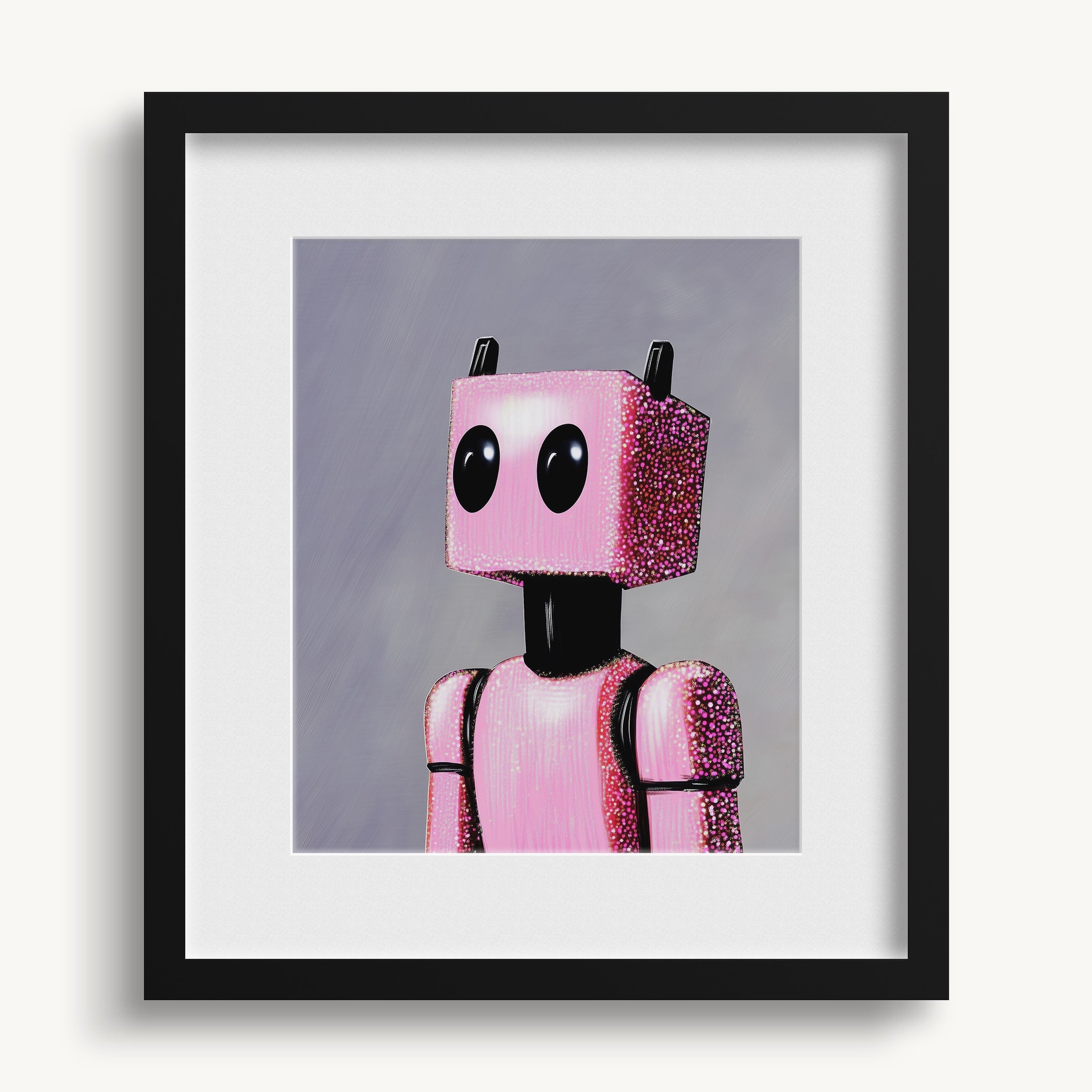 "PINK ROBOT H" WALL ART