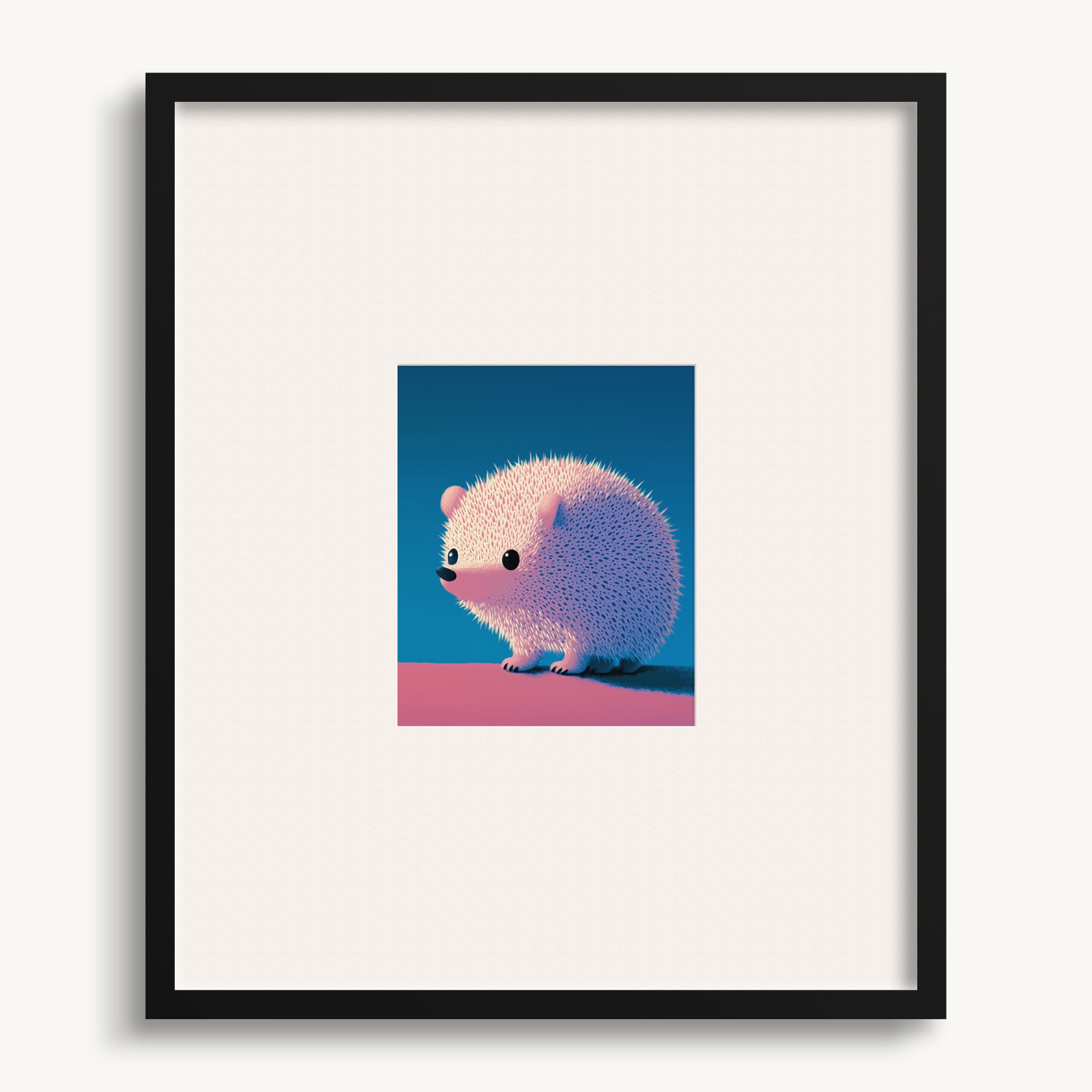 Pink Hedgehog Wall Art