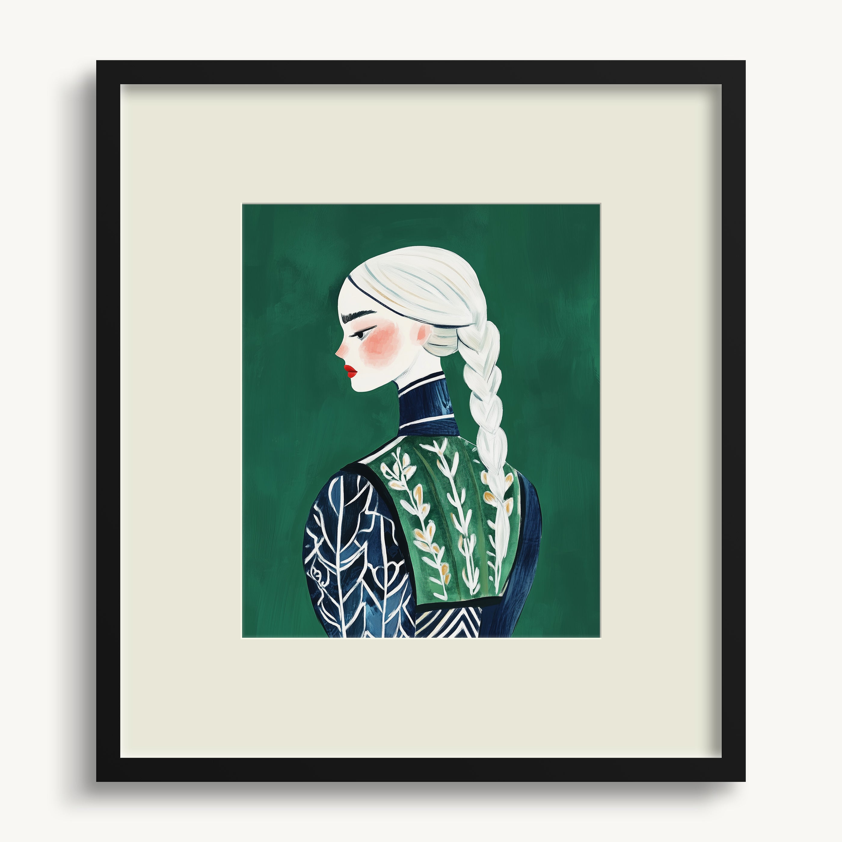 Green Braided Profile WALL ART