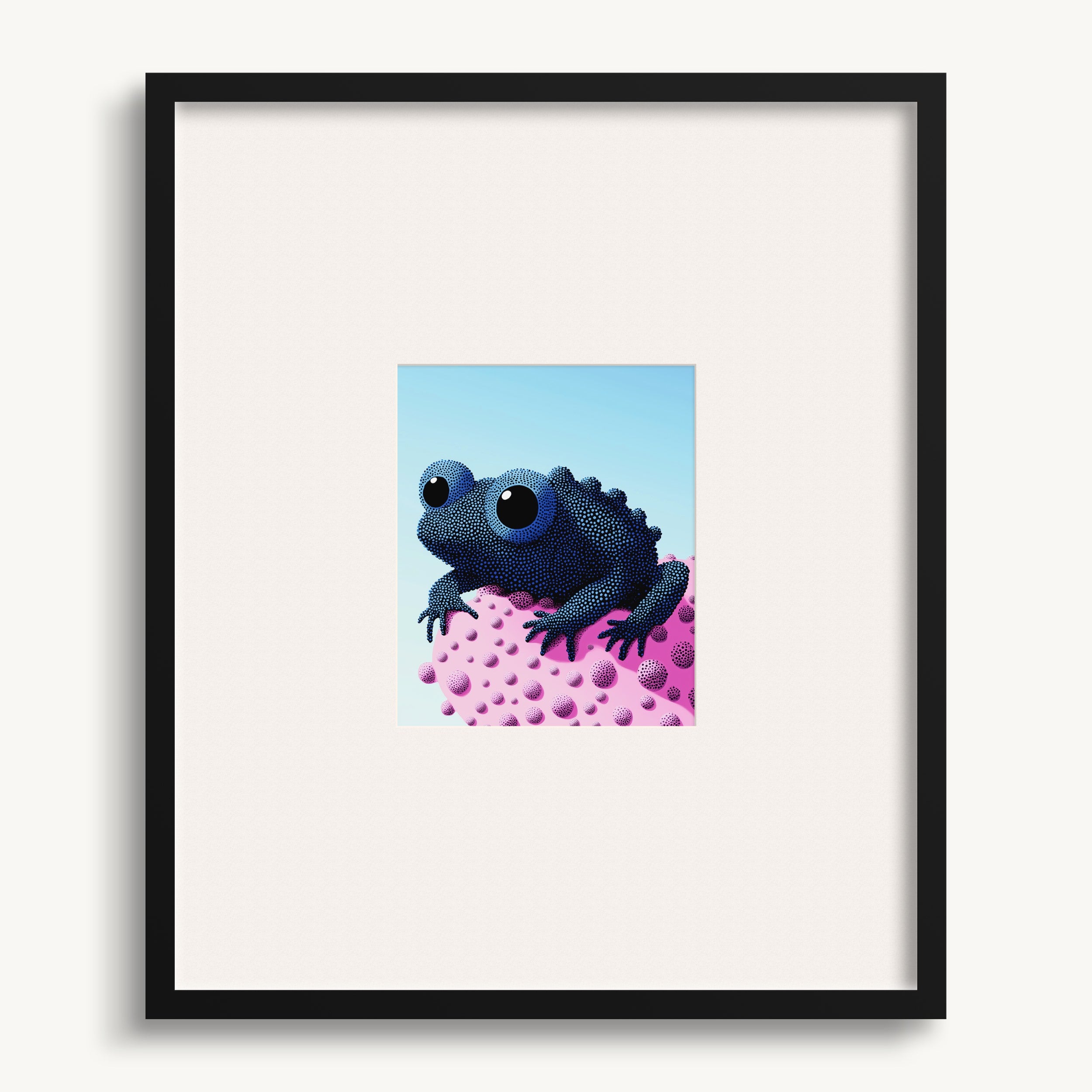 Blue Frog in Pink WALL ART