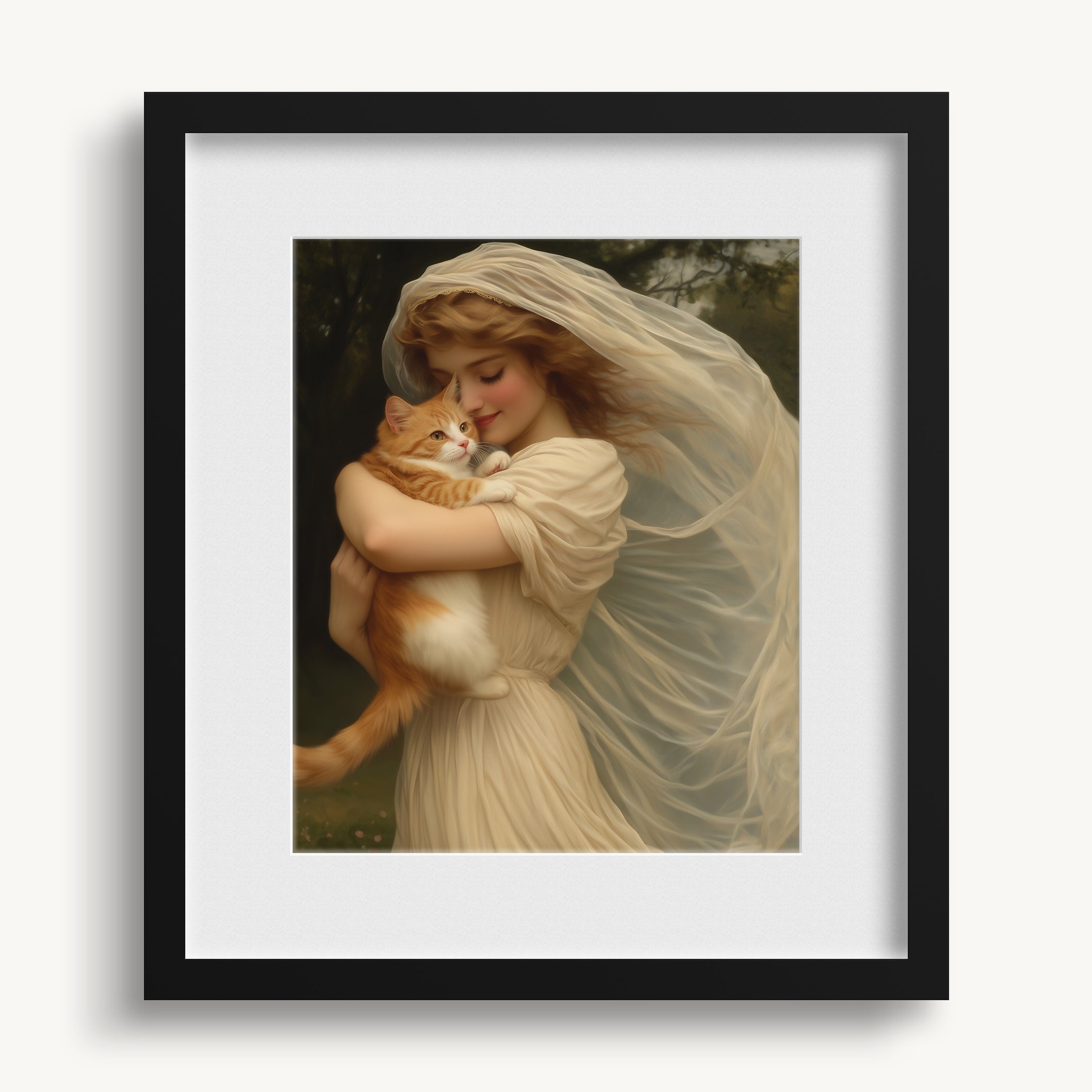 Lady with Cat WALL ART