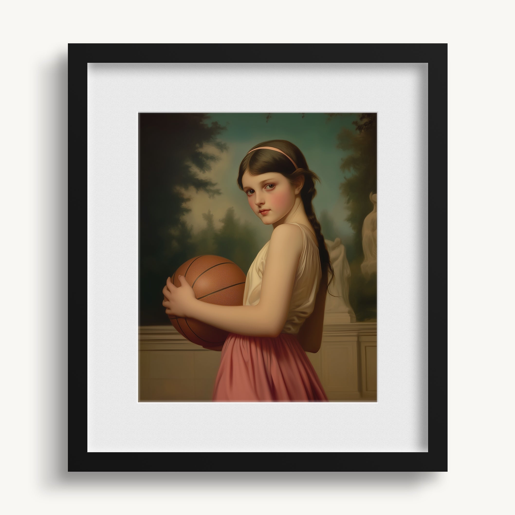 Girl with Basketball WALL ART