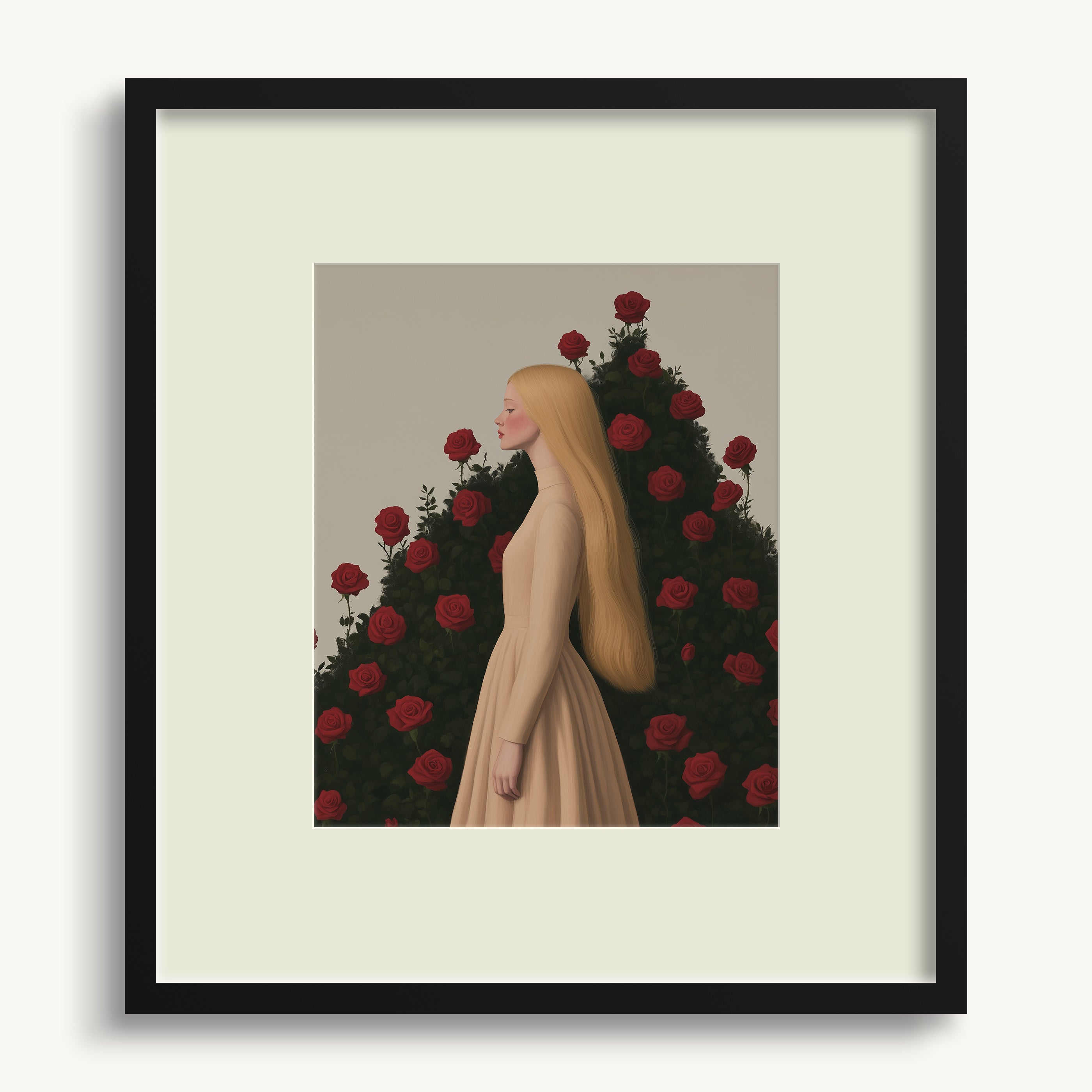 Lady with Roses WALL ART