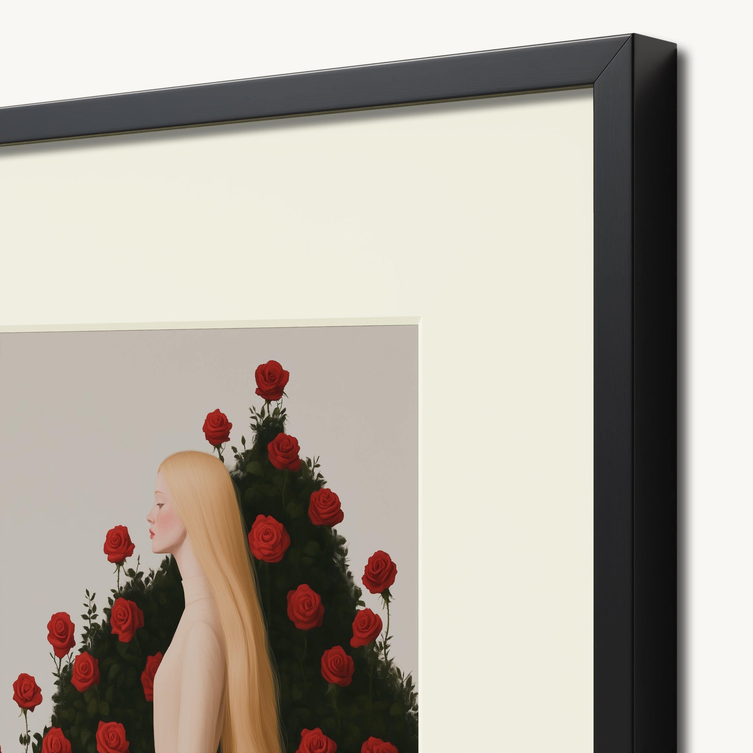 Lady with Roses WALL ART