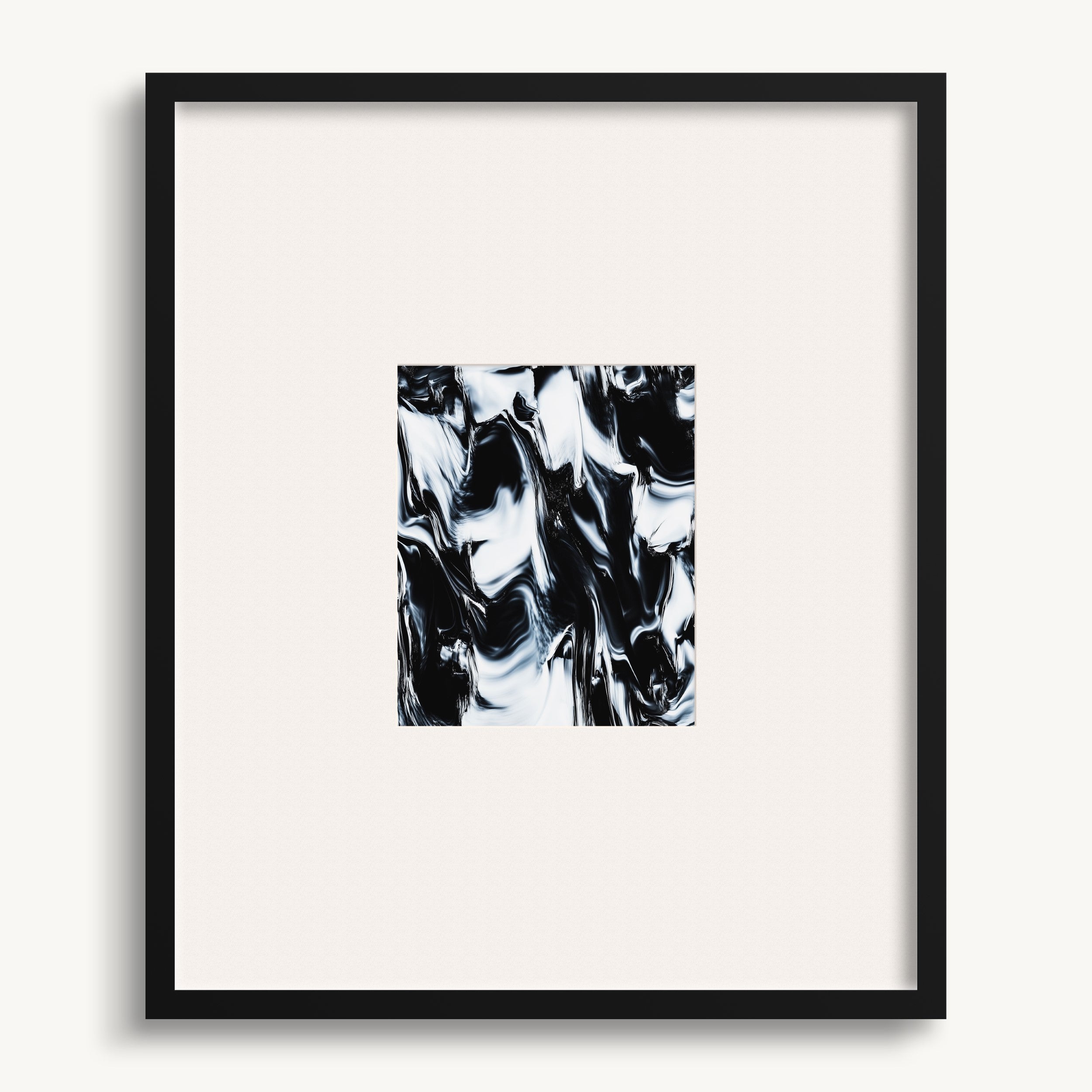 Marbled Elegance in Black and White WALL ART