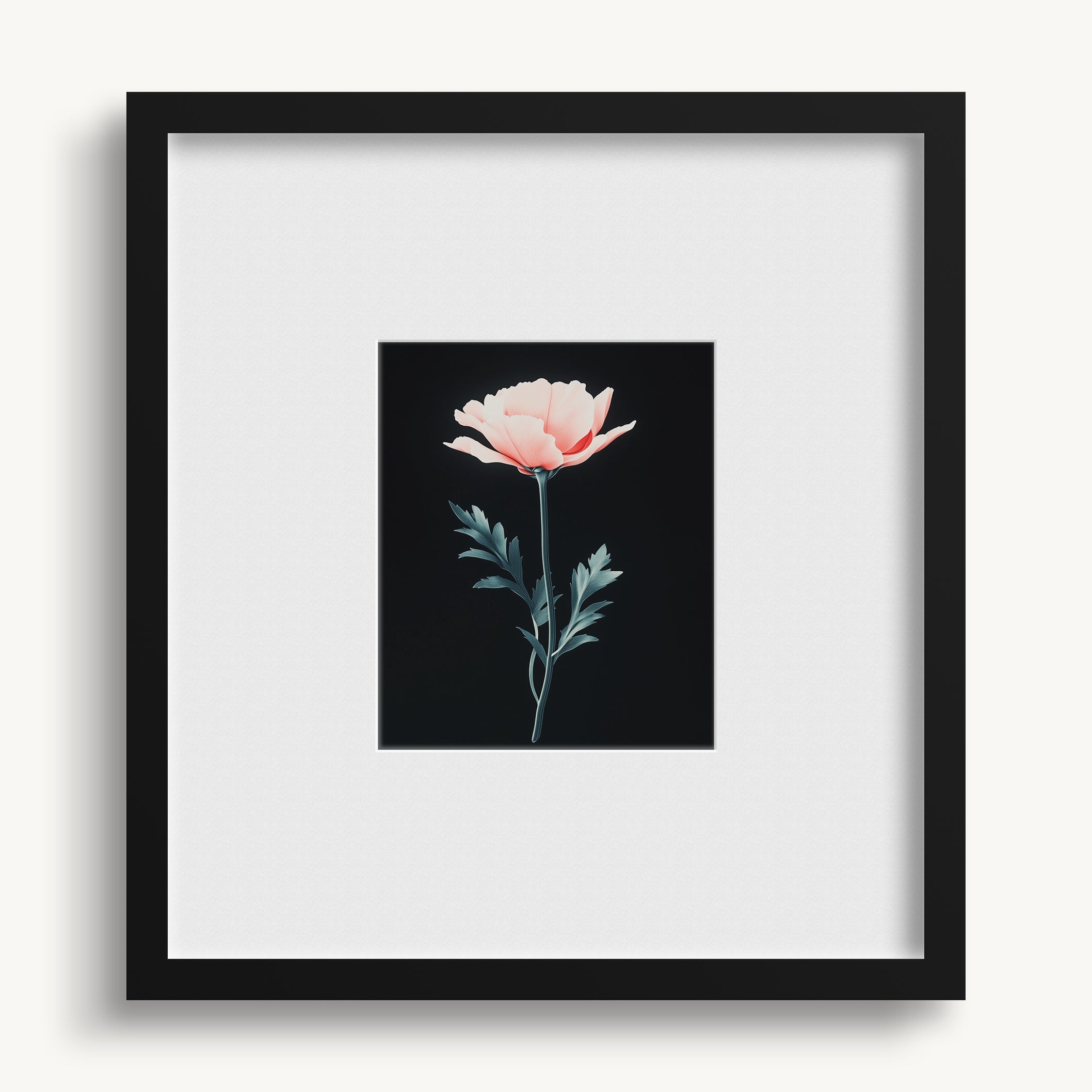 "FLOWER ON BLACK" WALL ART