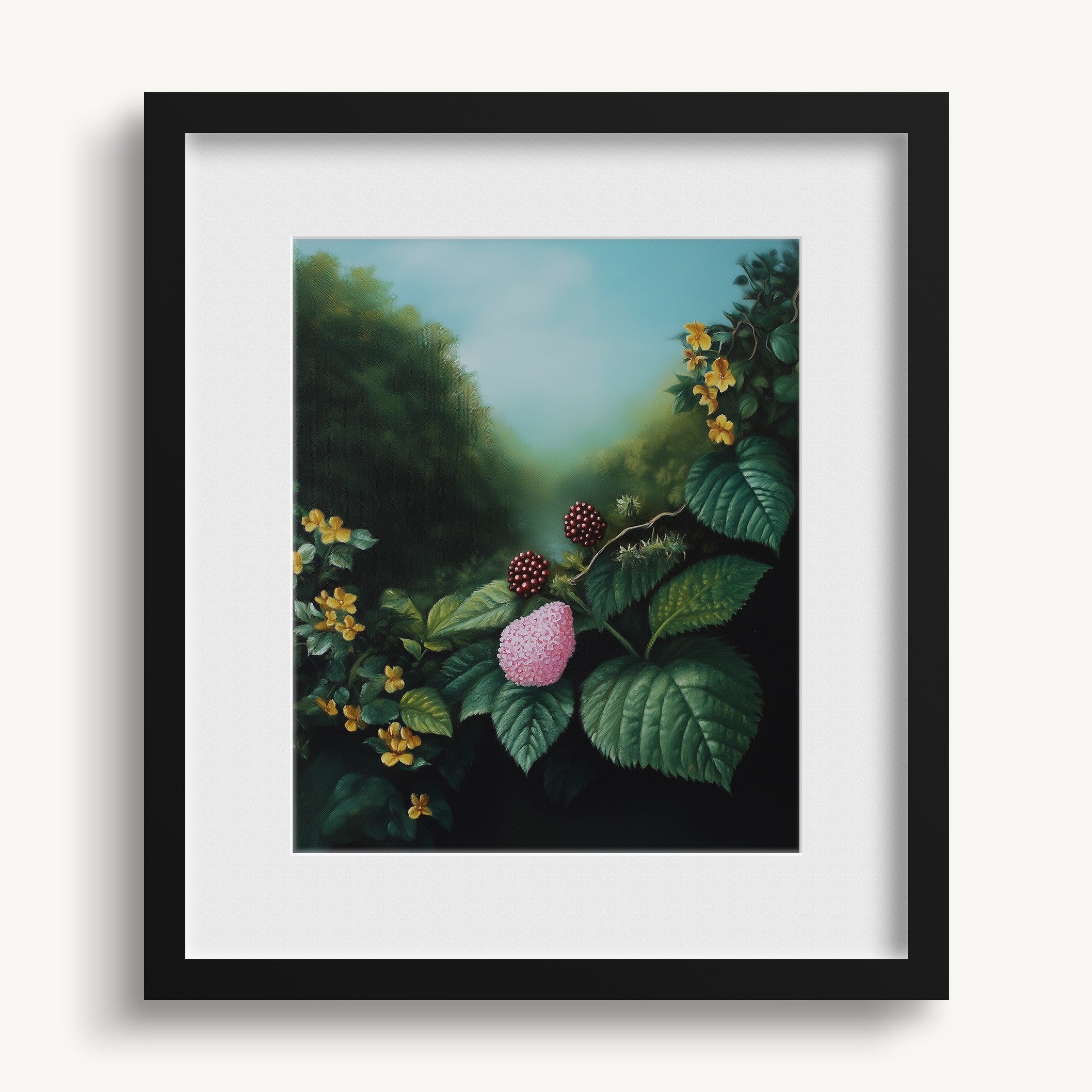 Plant with Berries & Flowers WALL ART