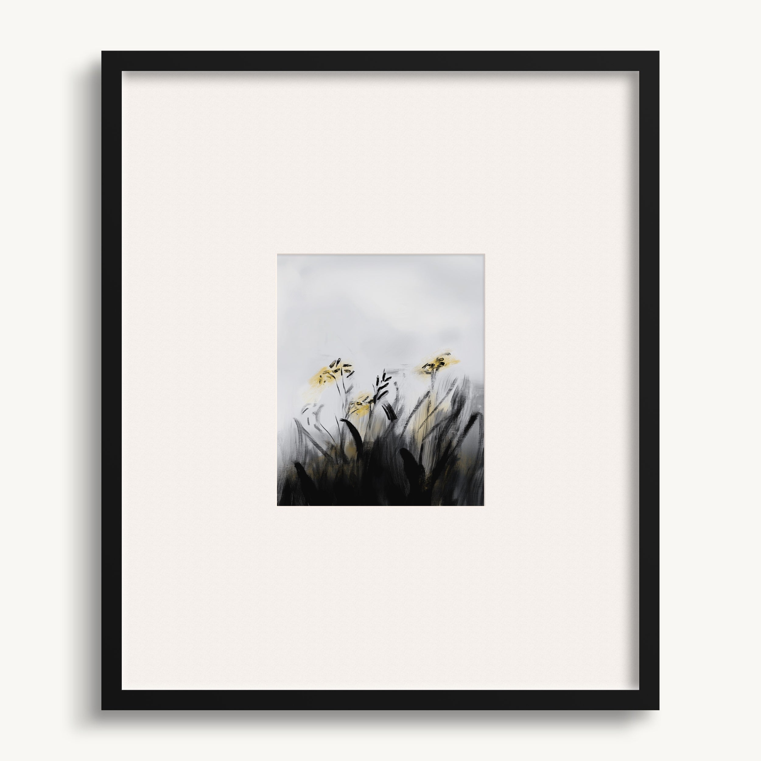 Floral Meadow under Clouds WALL ART