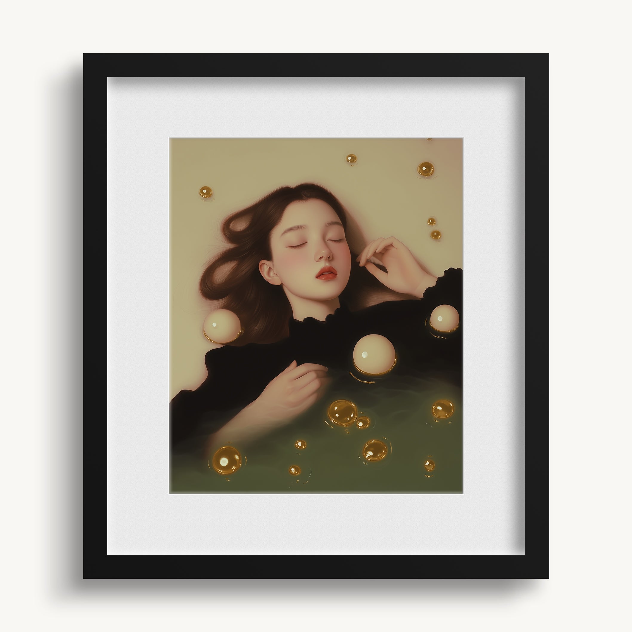 Lady with Golden Spheres WALL ART