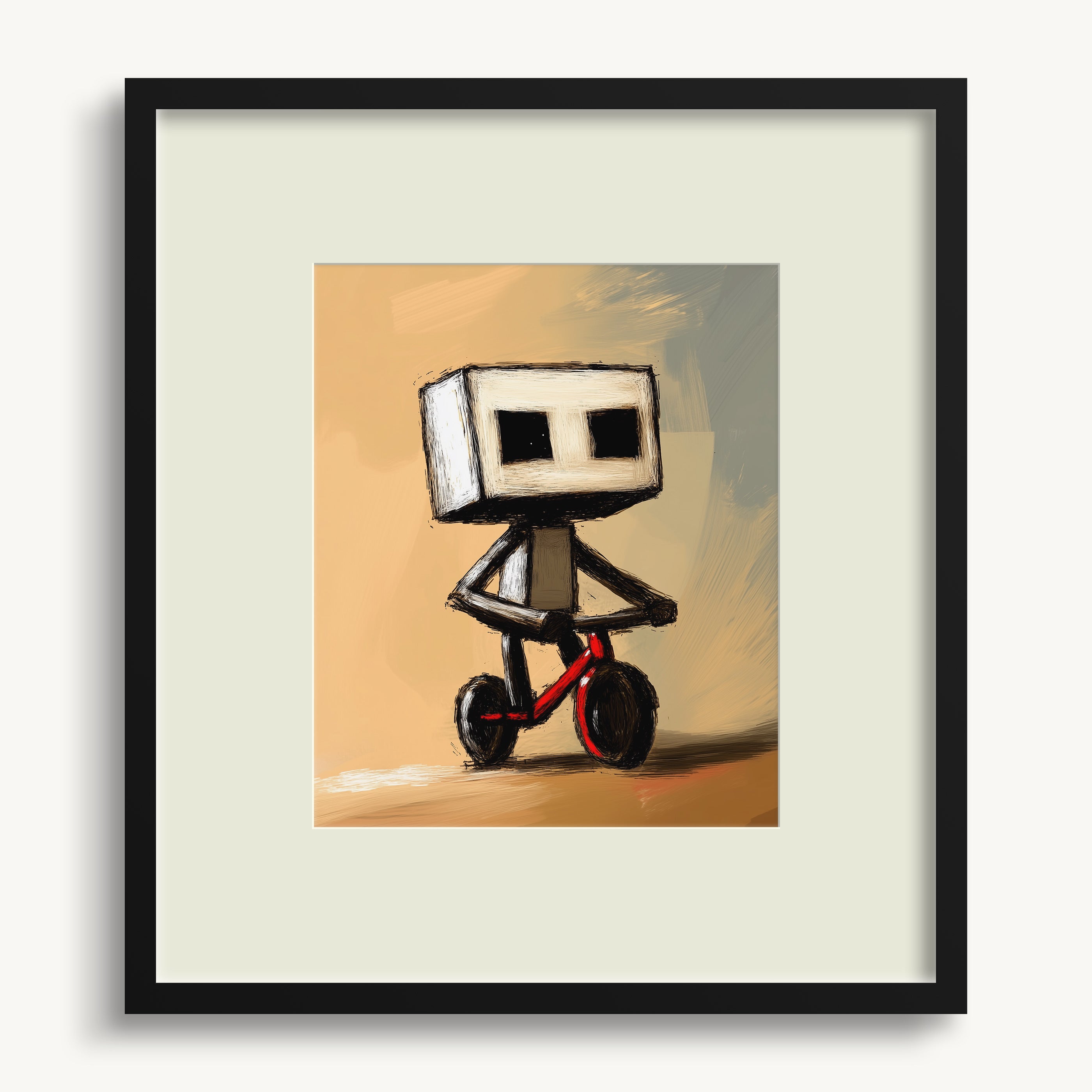 Robot on Bicycle WALL ART