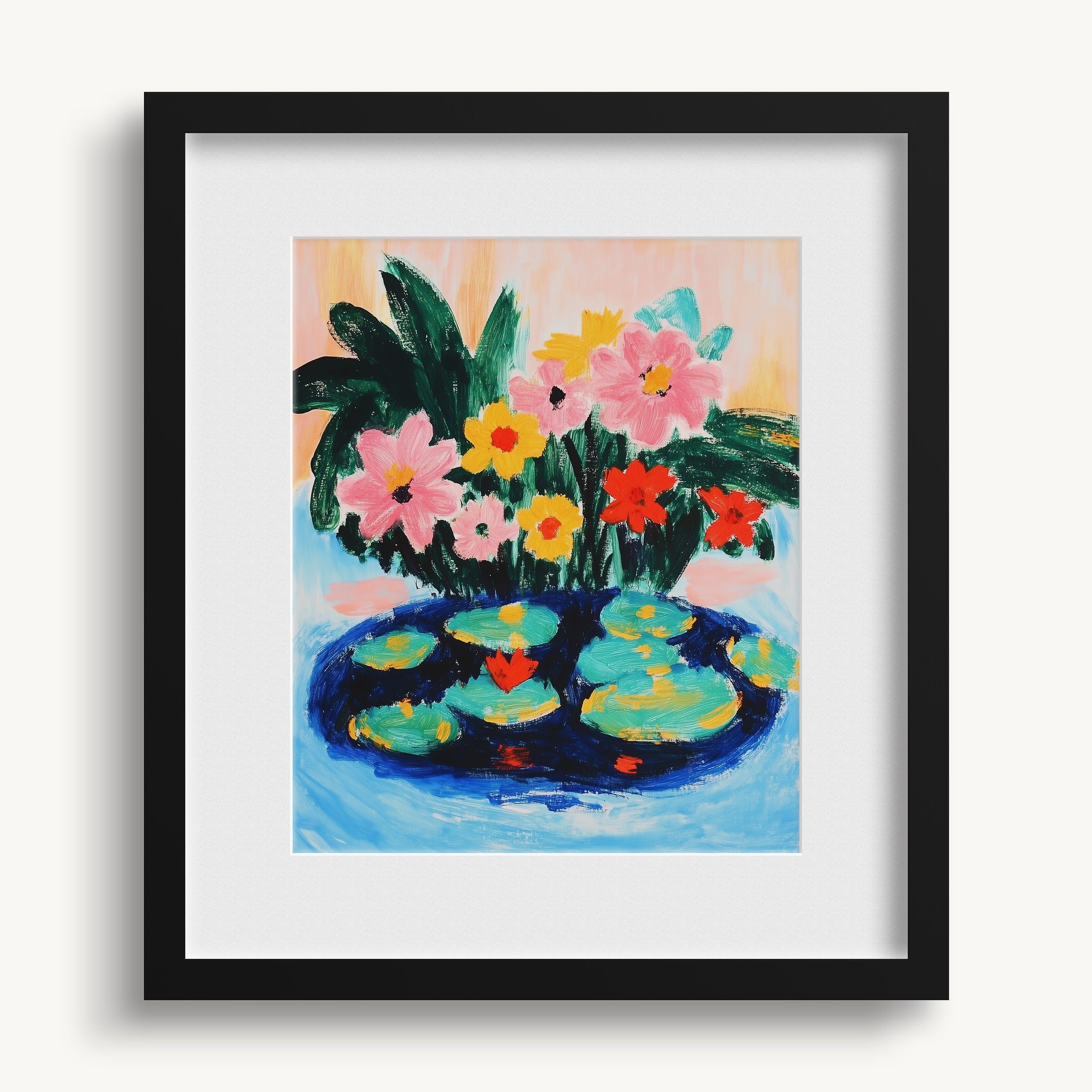 Colorful Pond with Lilies WALL ART