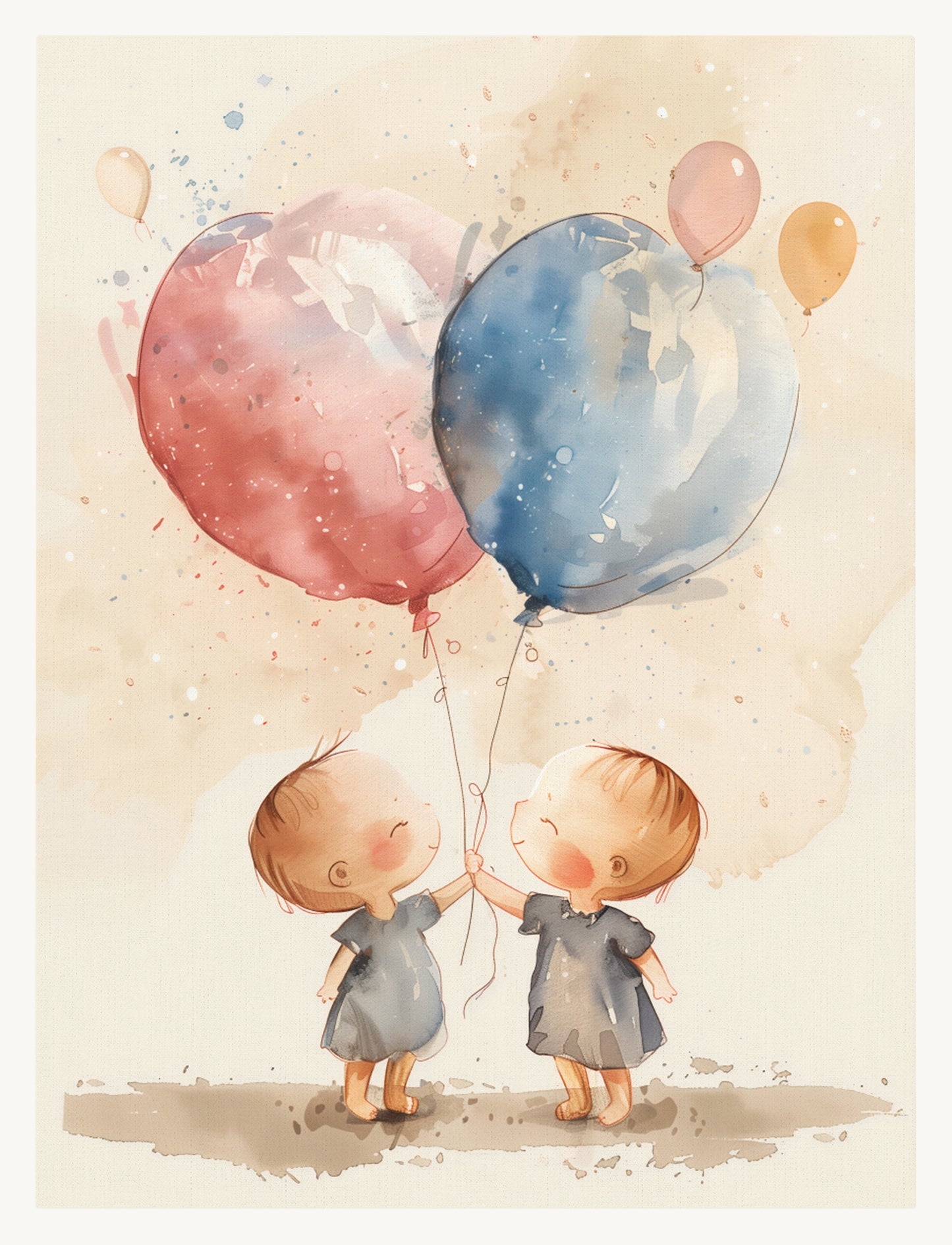 "KIDS AND BALLOONS" WALL ART 3x4