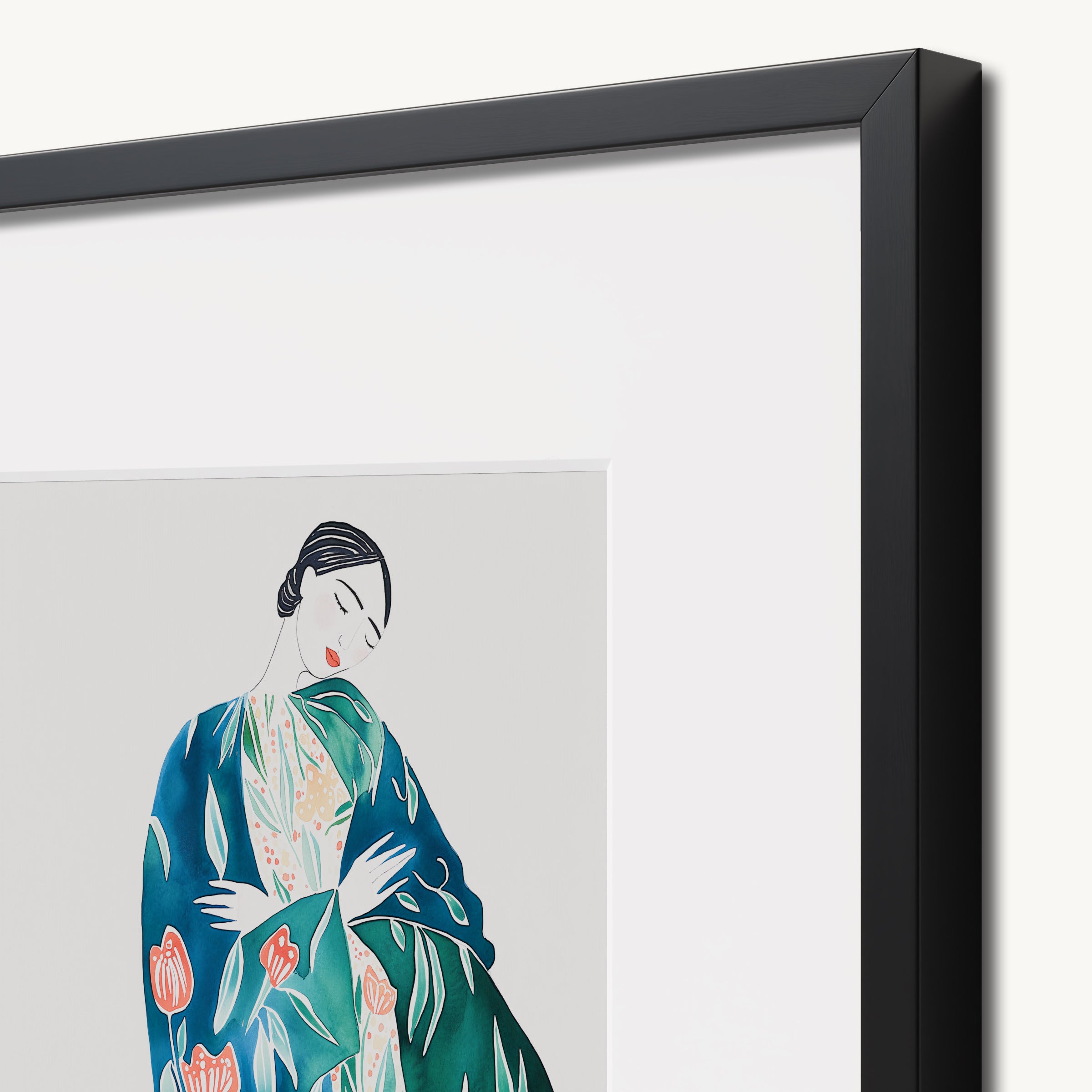 Woman in Floral Garment WALL ART