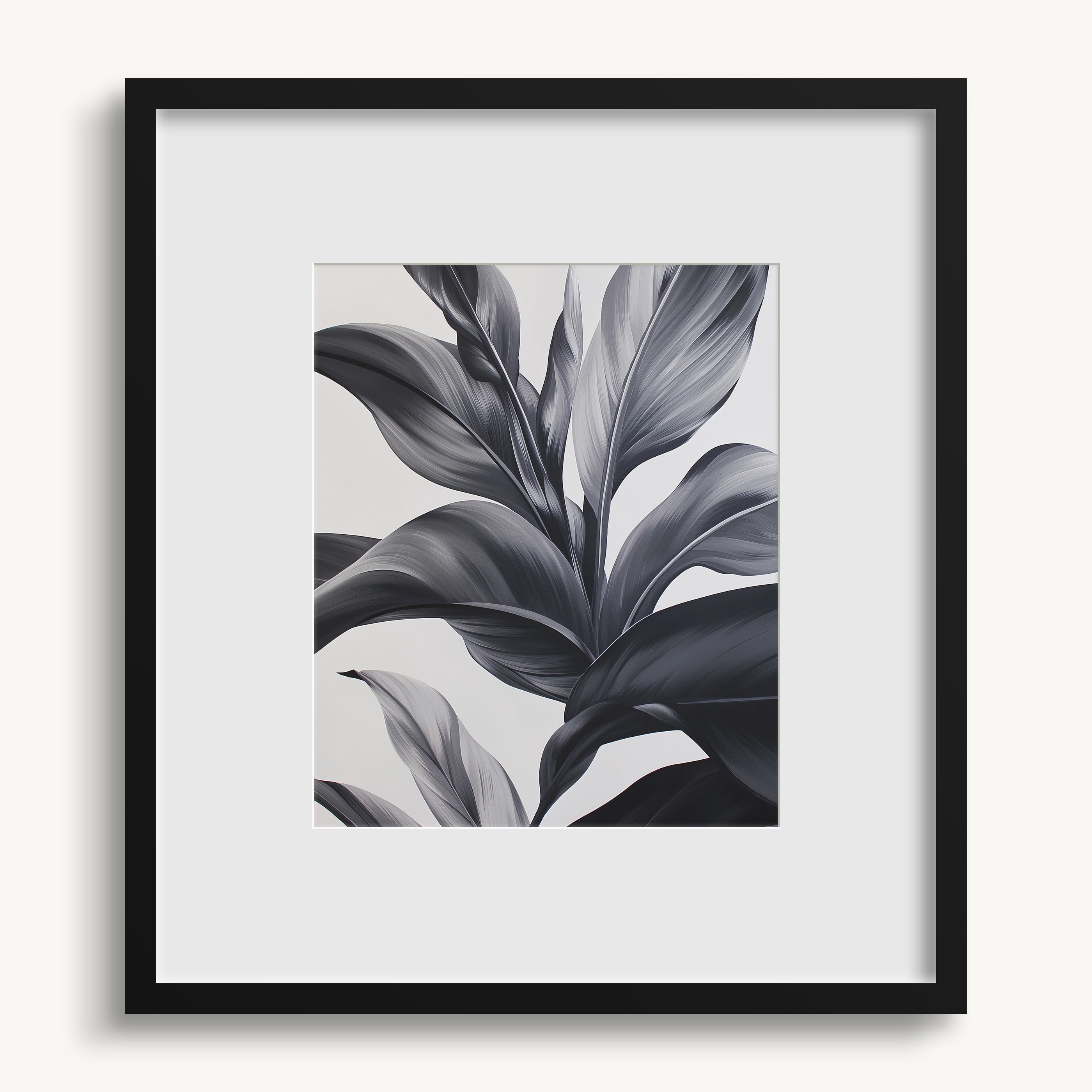 Broad Leaves in Monochrome WALL ART