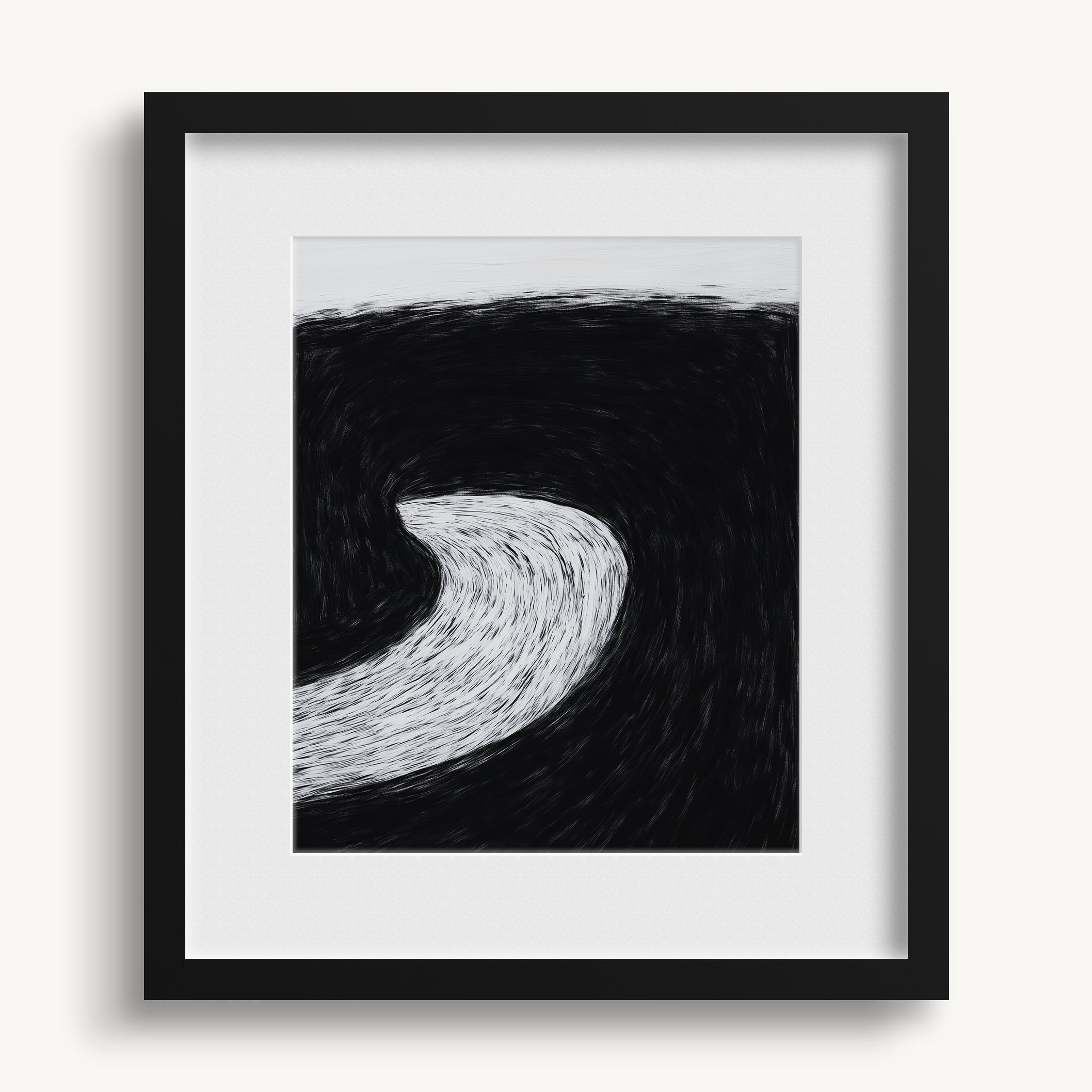 Curved Brushstroke Shape WALL ART