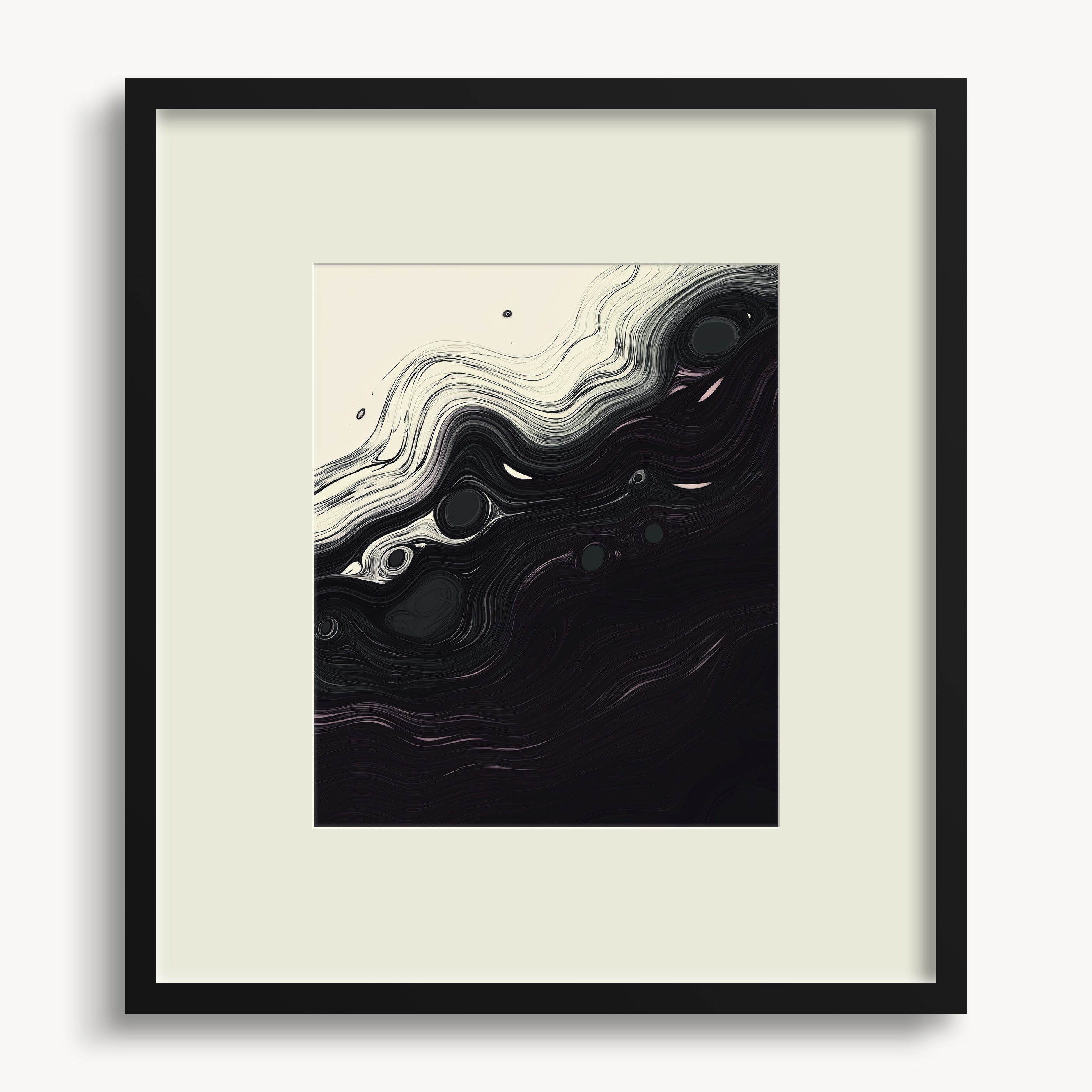 Swirling Black & White Pattern WALL ART