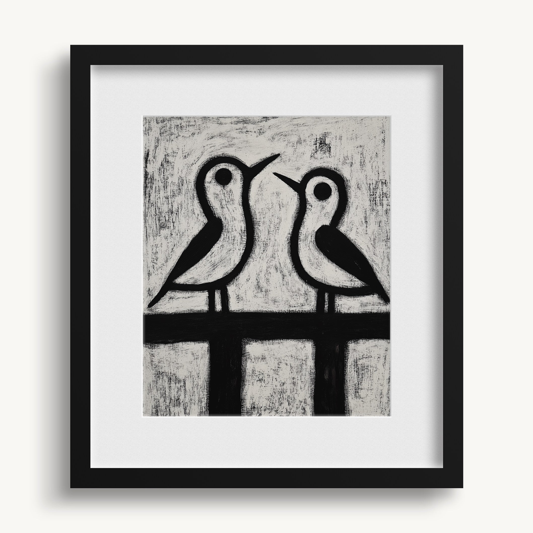 Bird Pair on Bar WALL ART