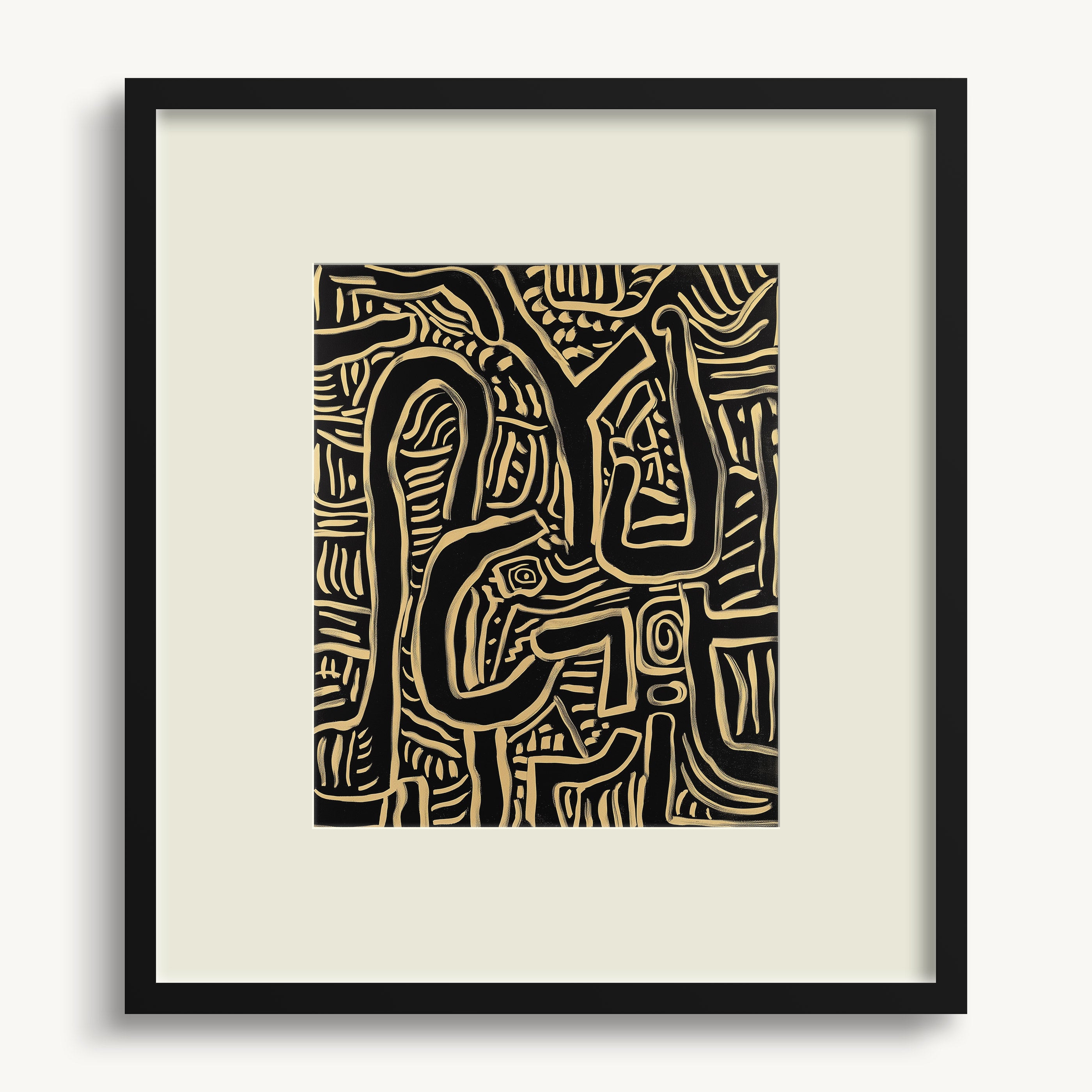 Intricate Black and Gold Patterns WALL ART