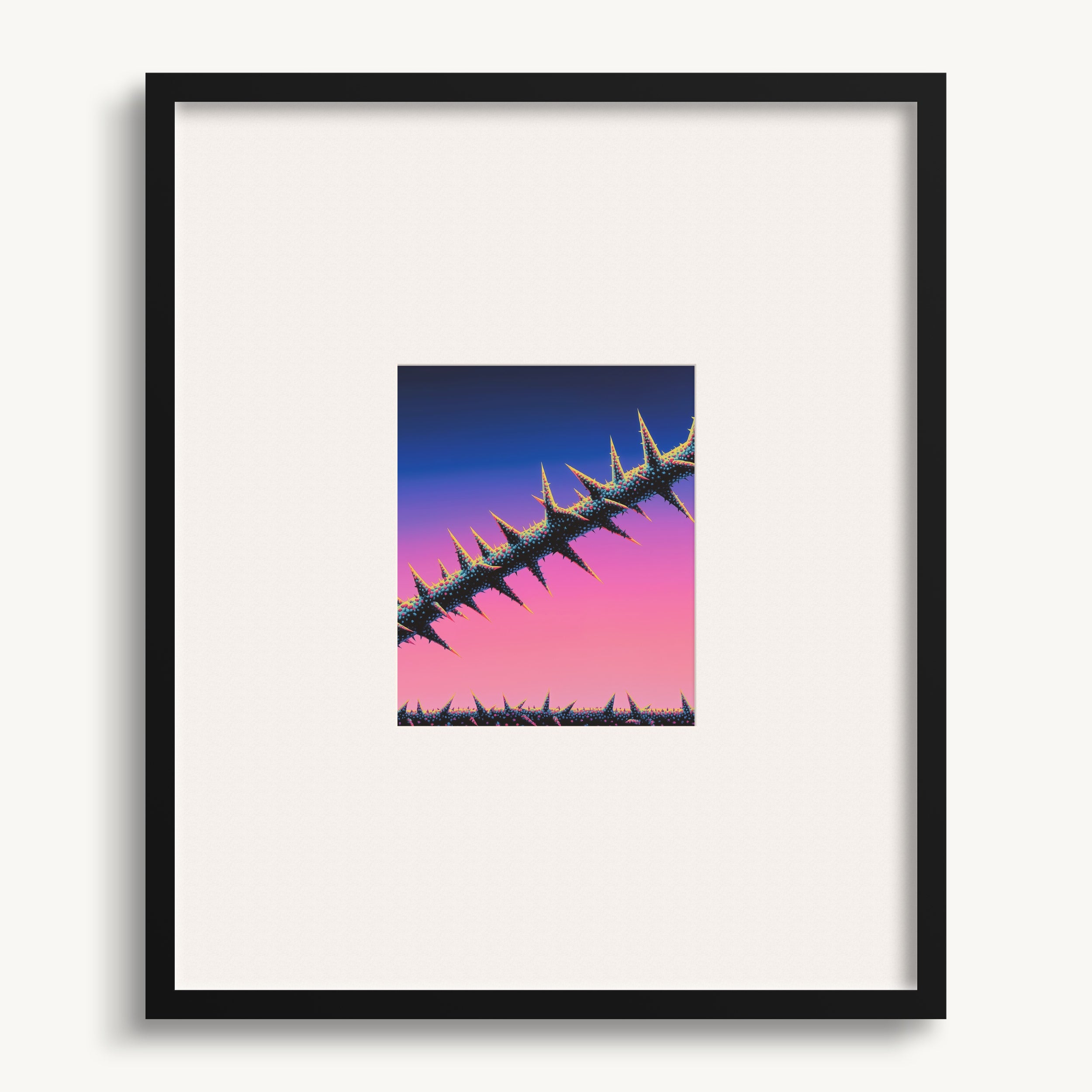 Thorny Branch in Blue and Pink WALL ART