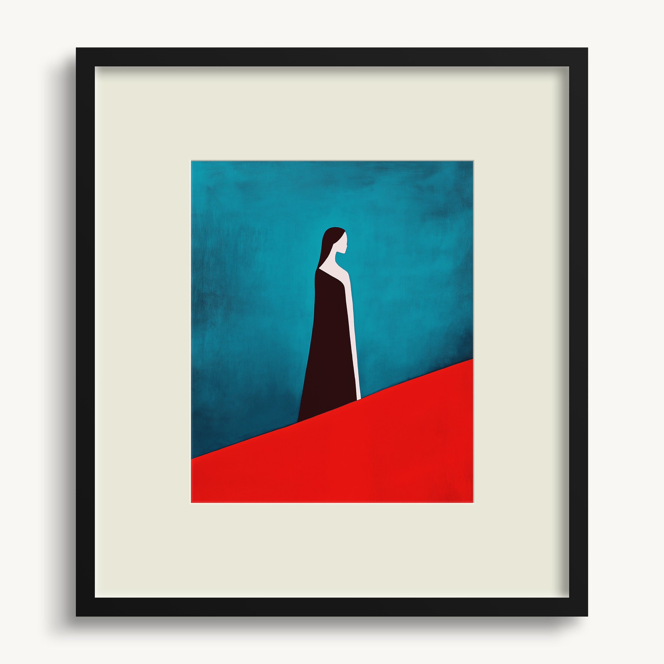 Figure on Red Slope WALL ART