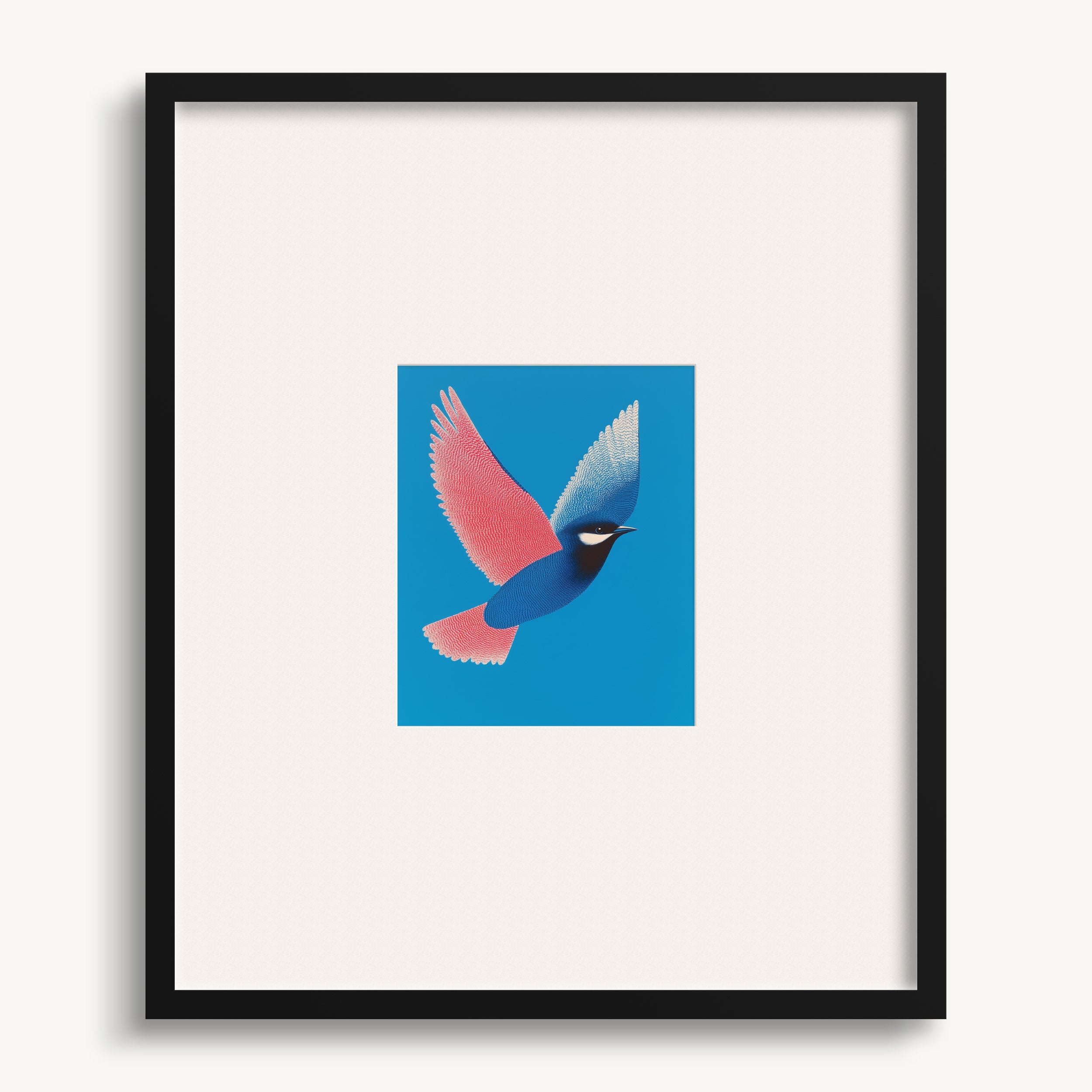 Bird with Blue and Pink Wings WALL ART