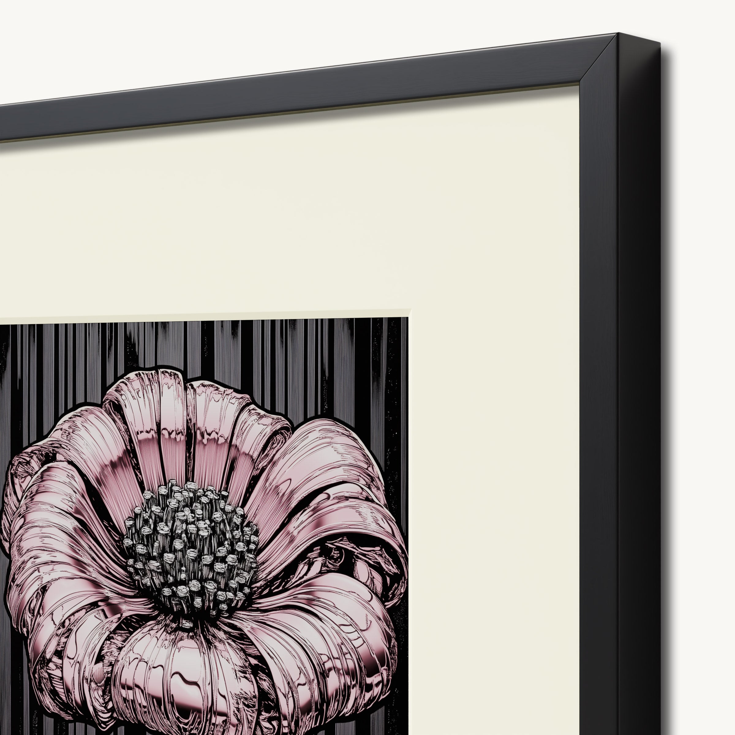 Stylized Pink Flower WALL ART