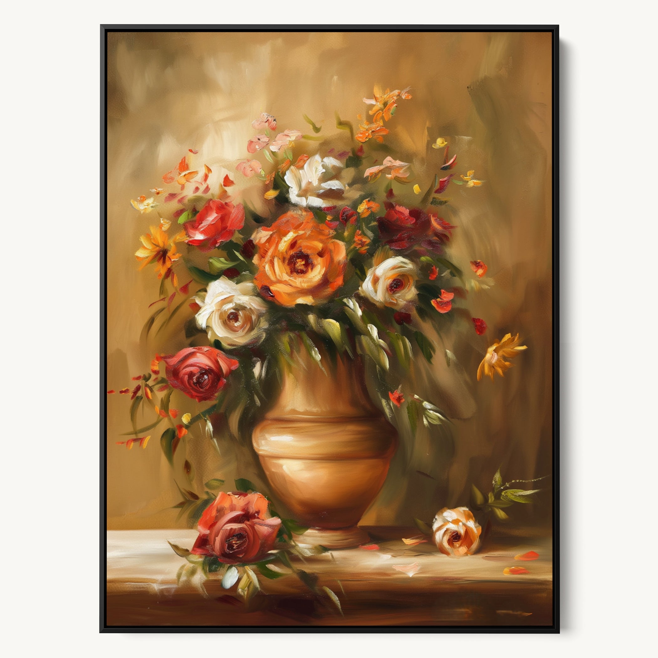 "FLOWERS AND VASE" WALL ART 3x4