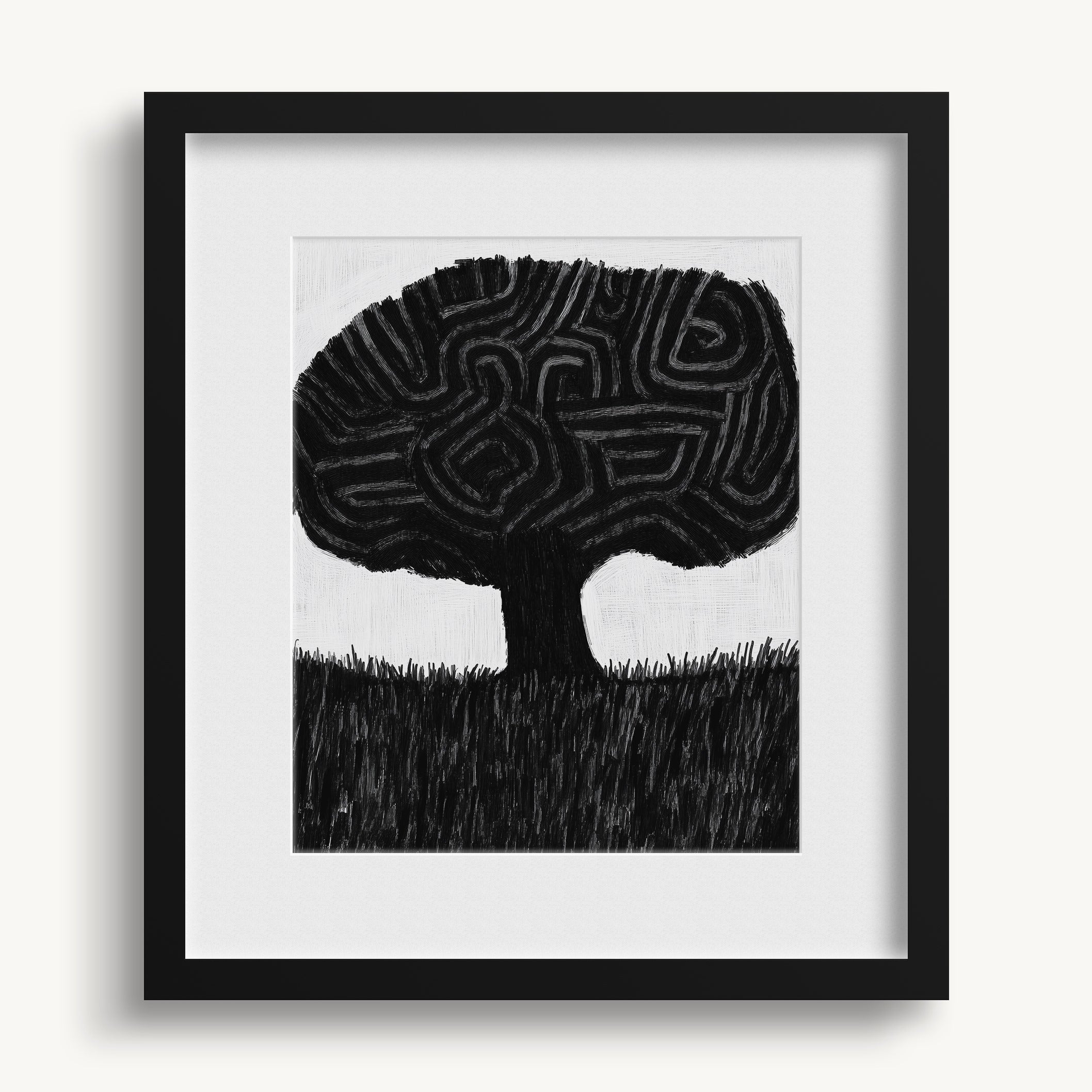 Maze-Patterned Tree WALL ART