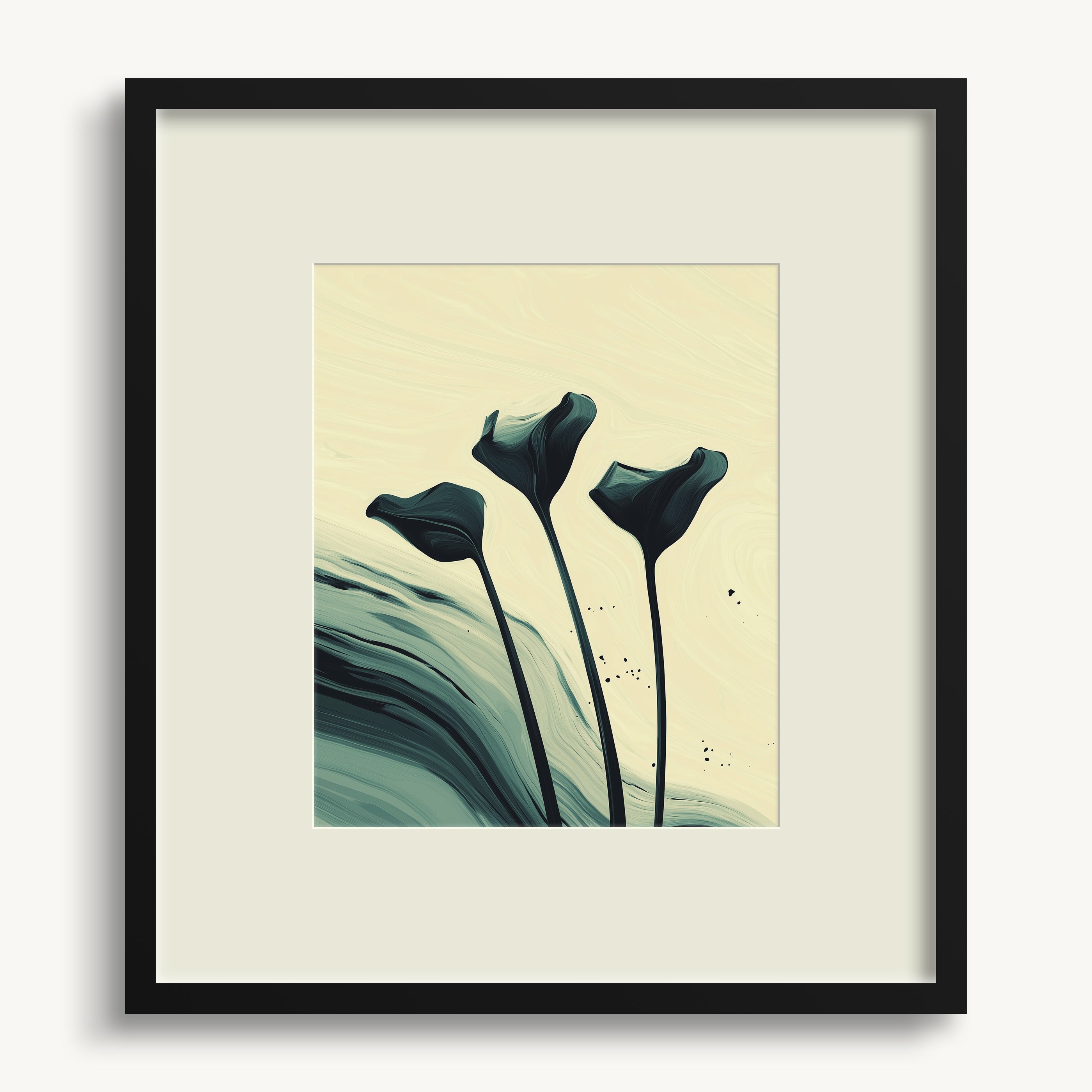 Abstract Dark Flowers WALL ART