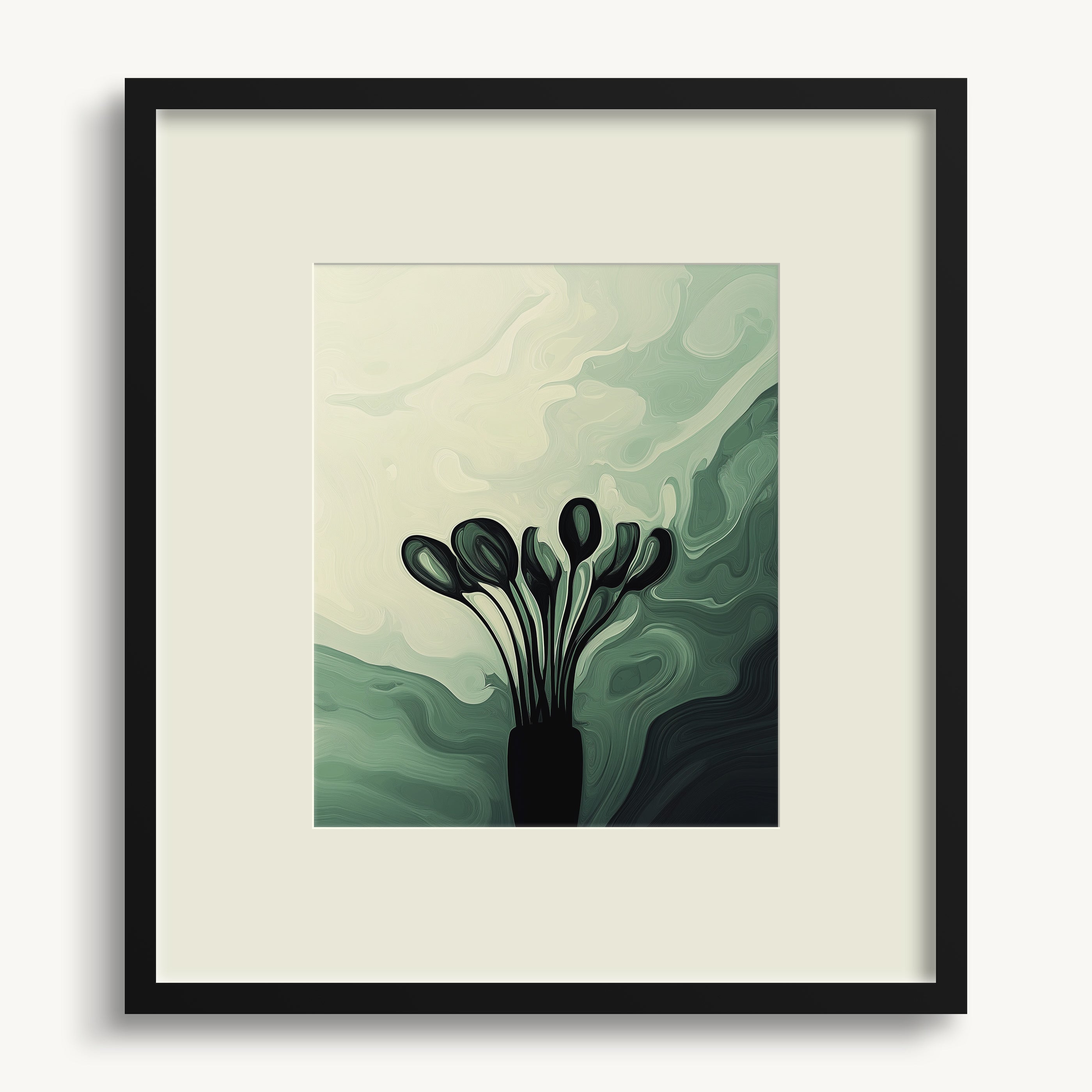 Dark Vase with Shapes WALL ART