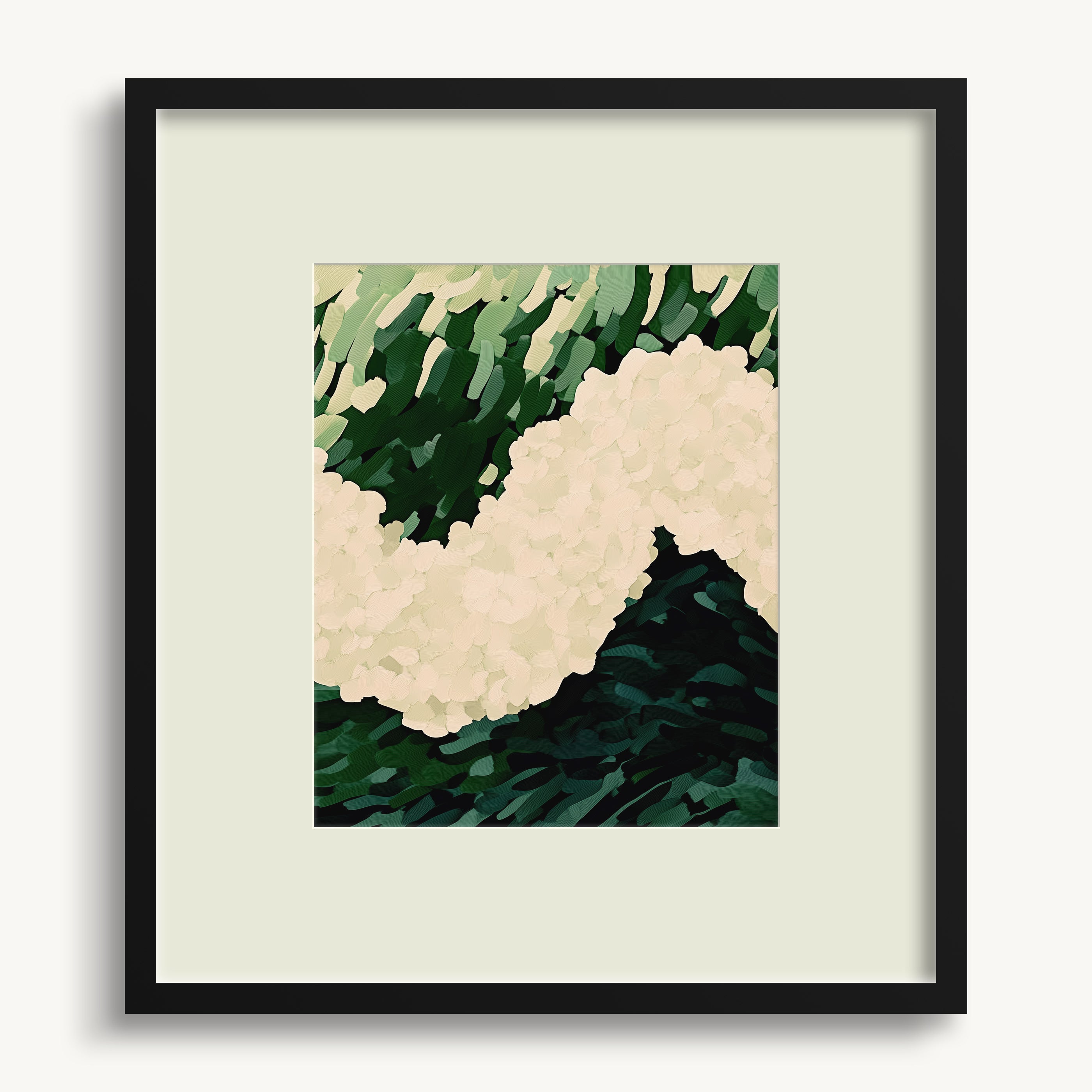 Wave-Like Green Pattern WALL ART