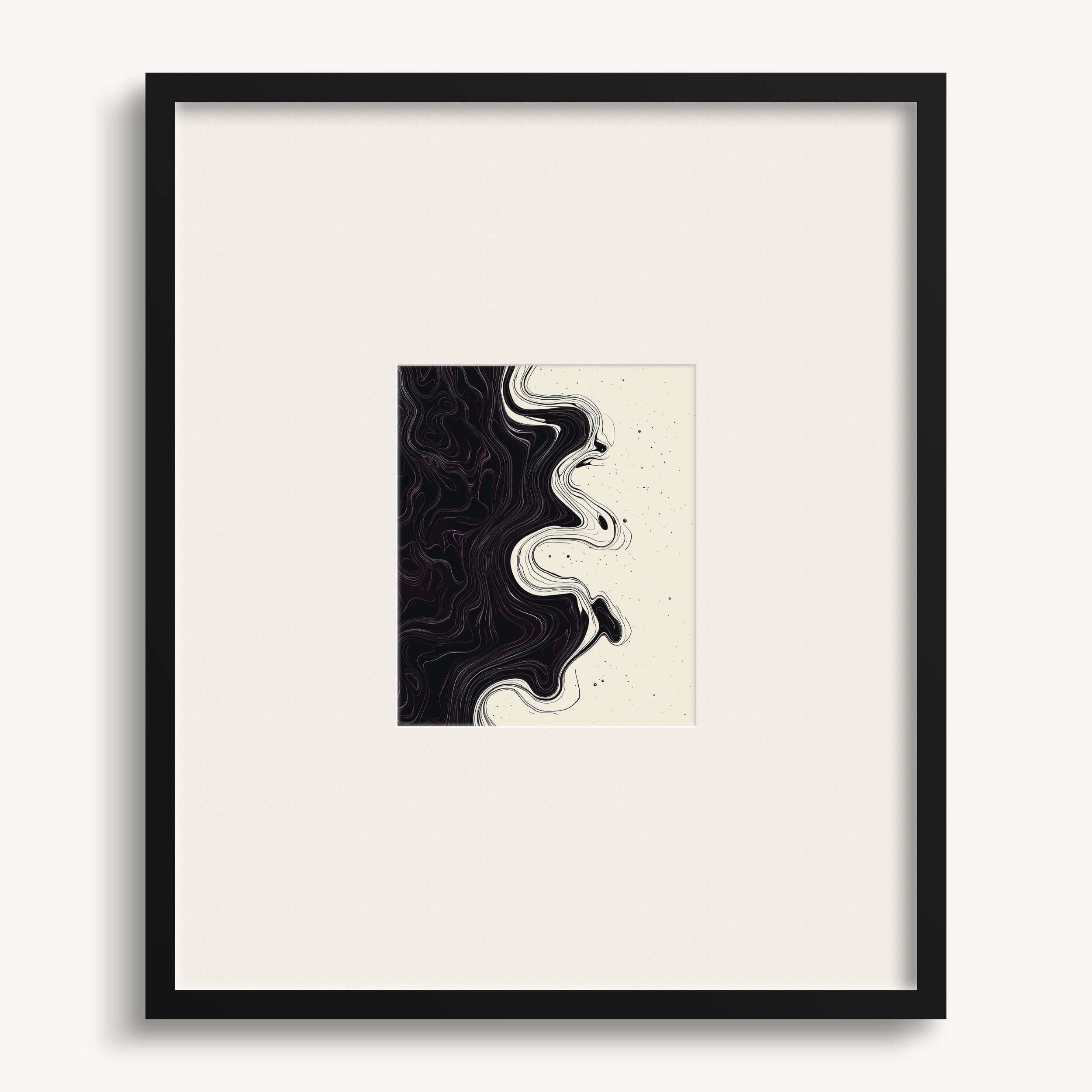 Wavy Pattern on Black & White WALL ART