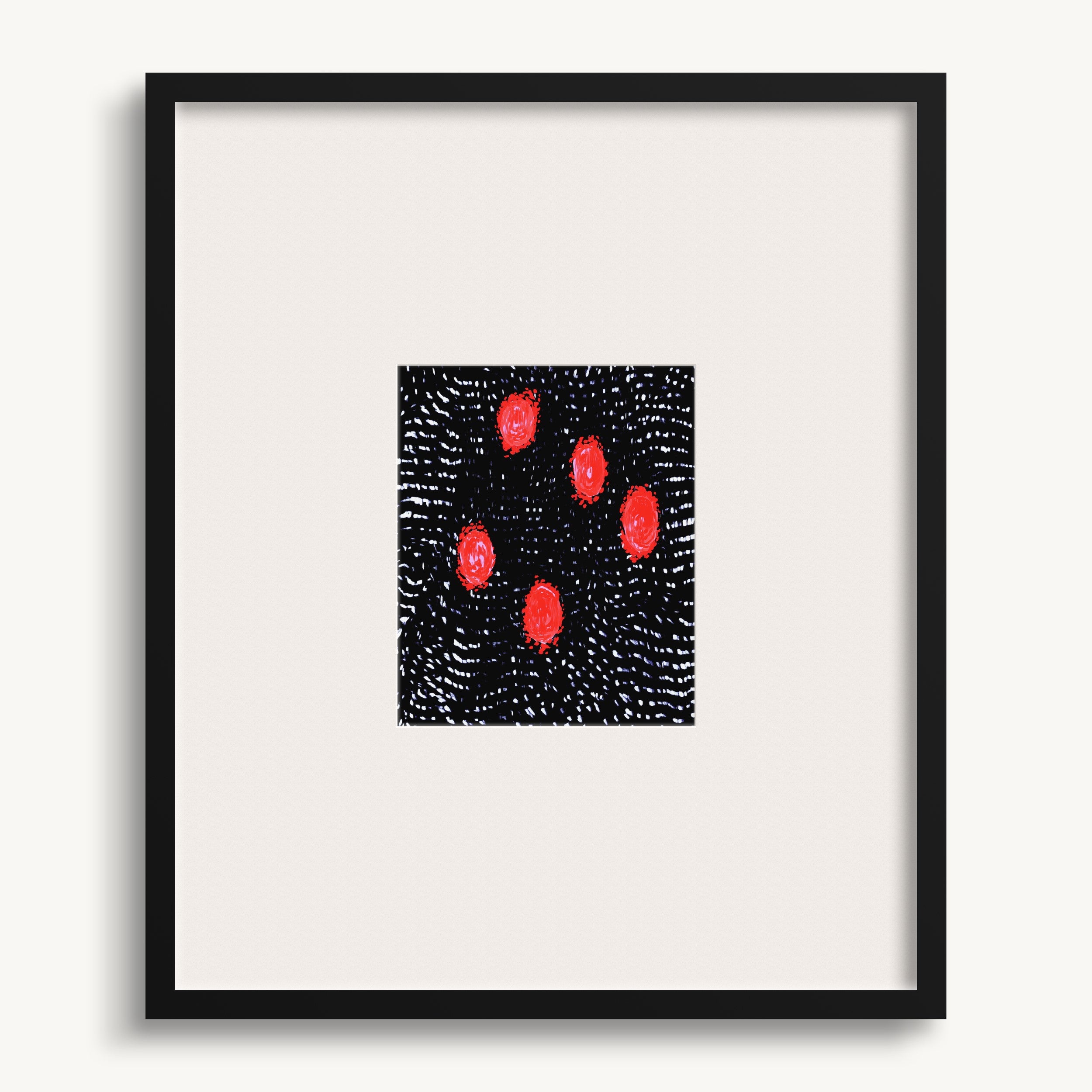 Red Circles on Black WALL ART