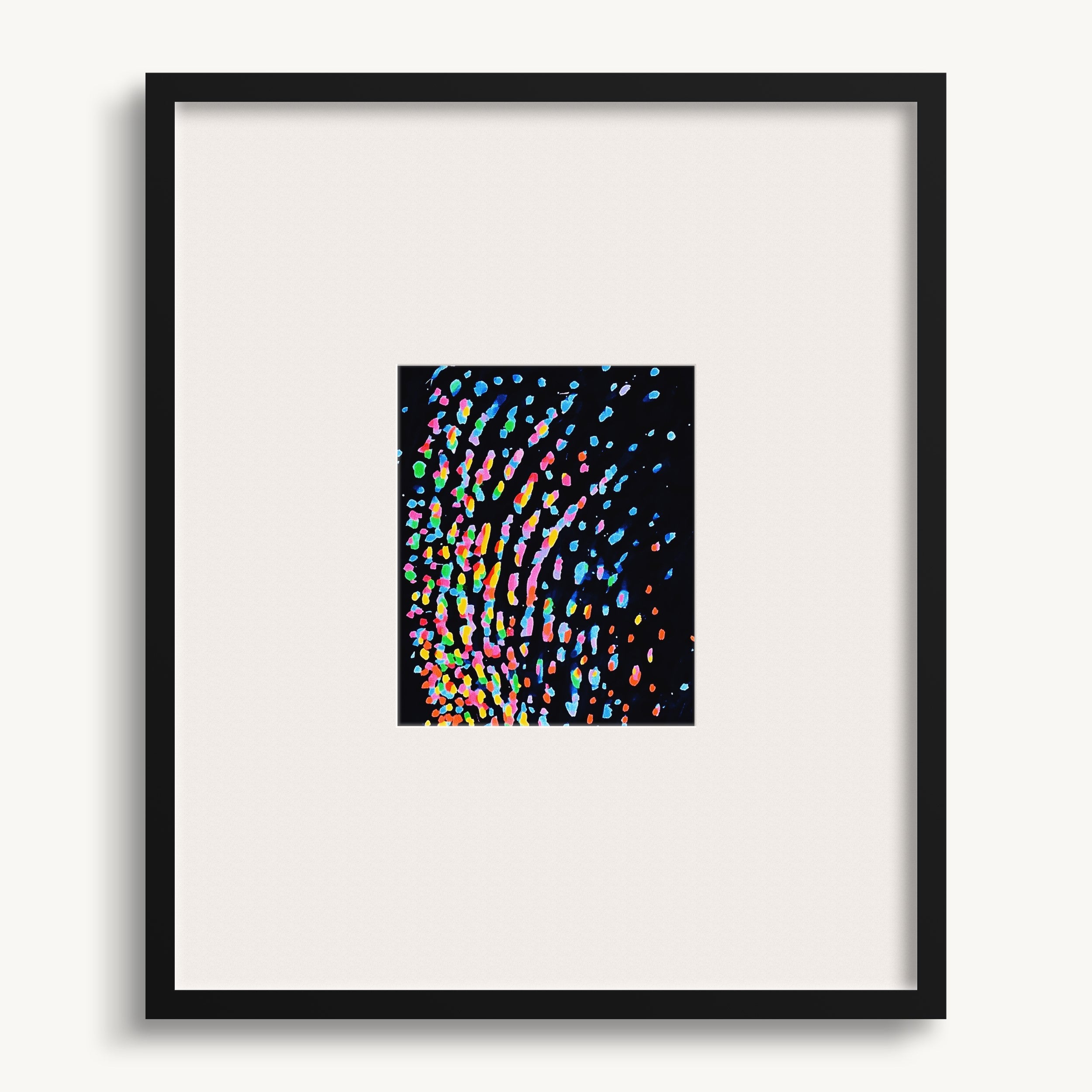 Swirling Dots on Black WALL ART