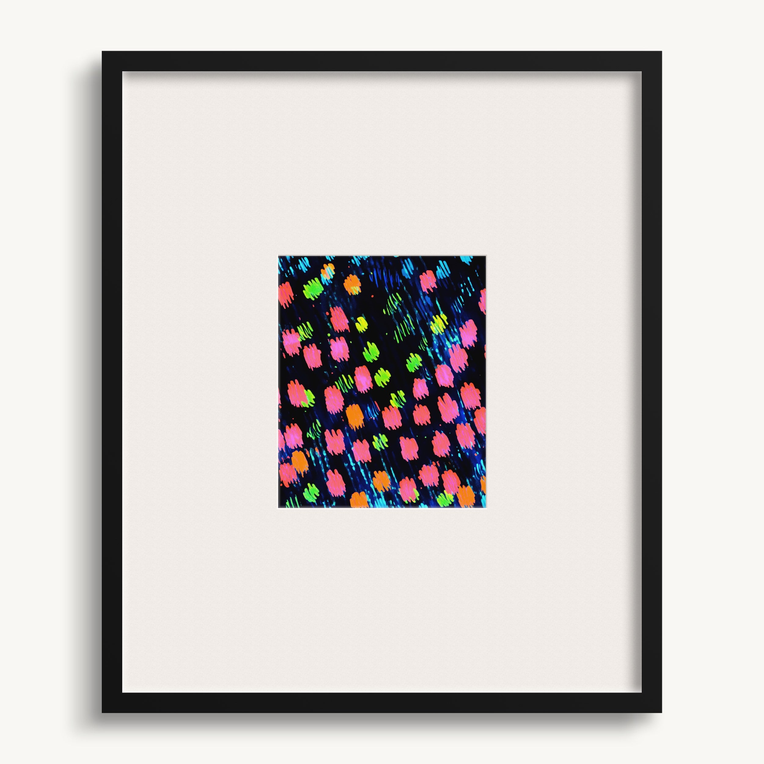 Colorful Dots on Black WALL ART