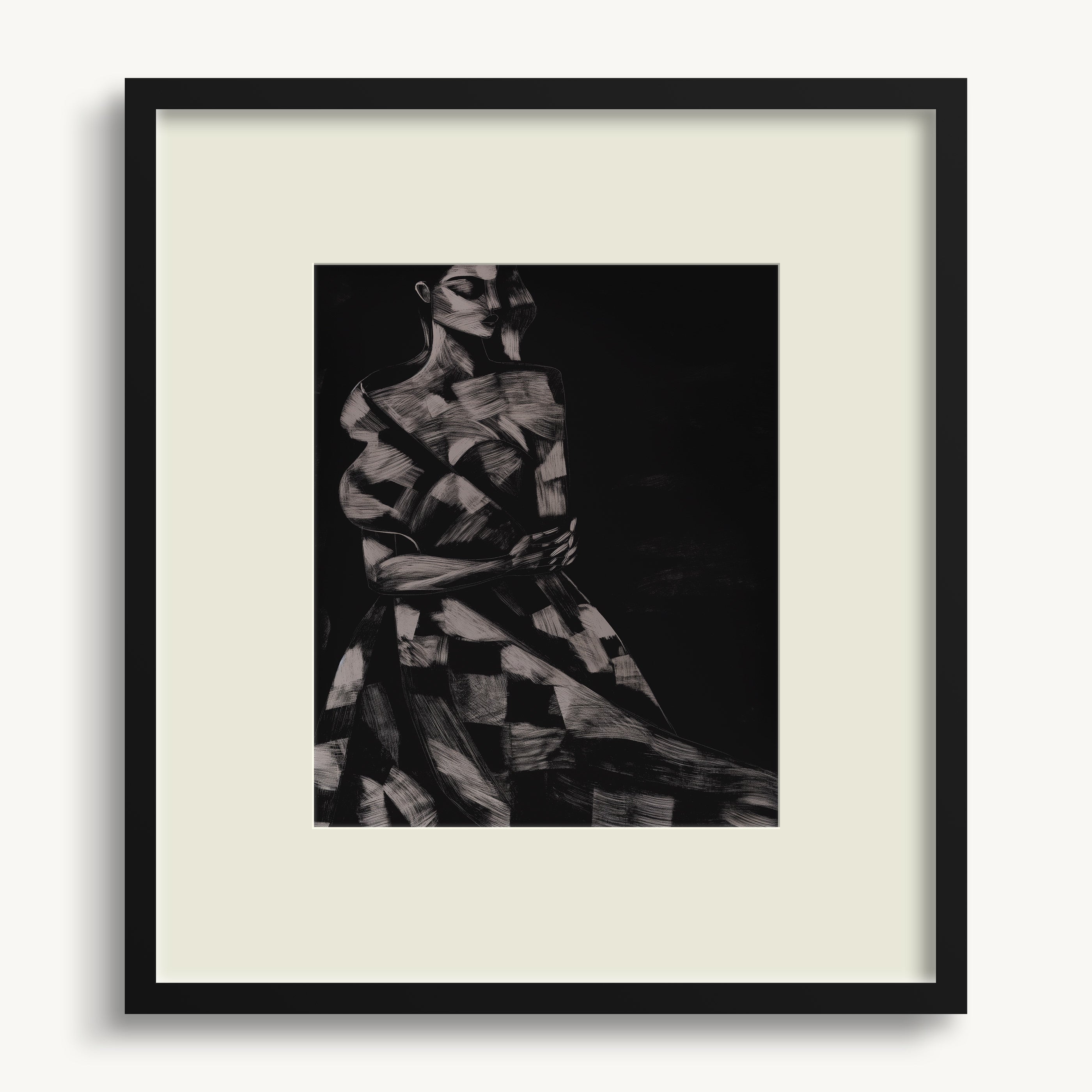 Abstract Checkered Figure WALL ART