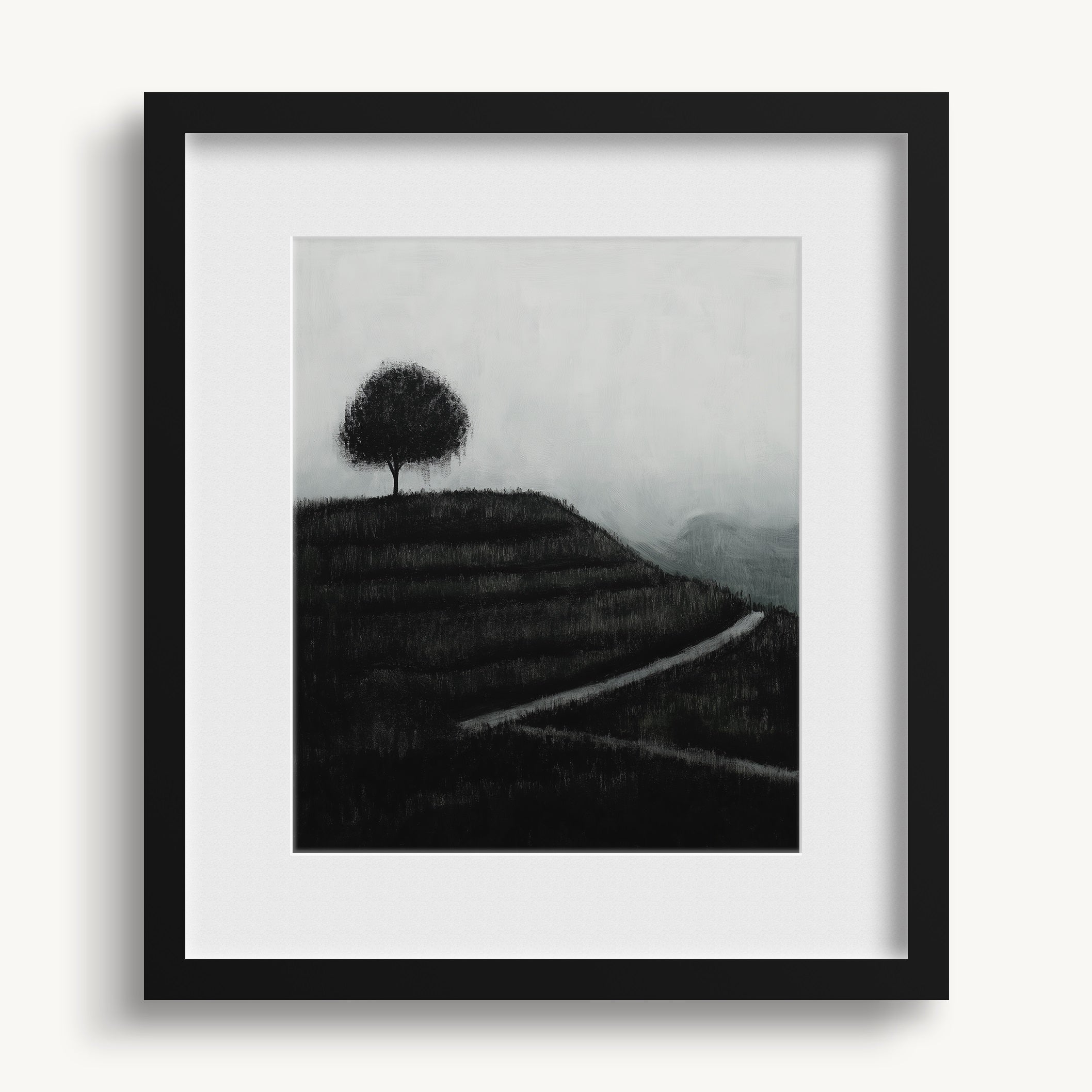 Misty Tree on Hill WALL ART