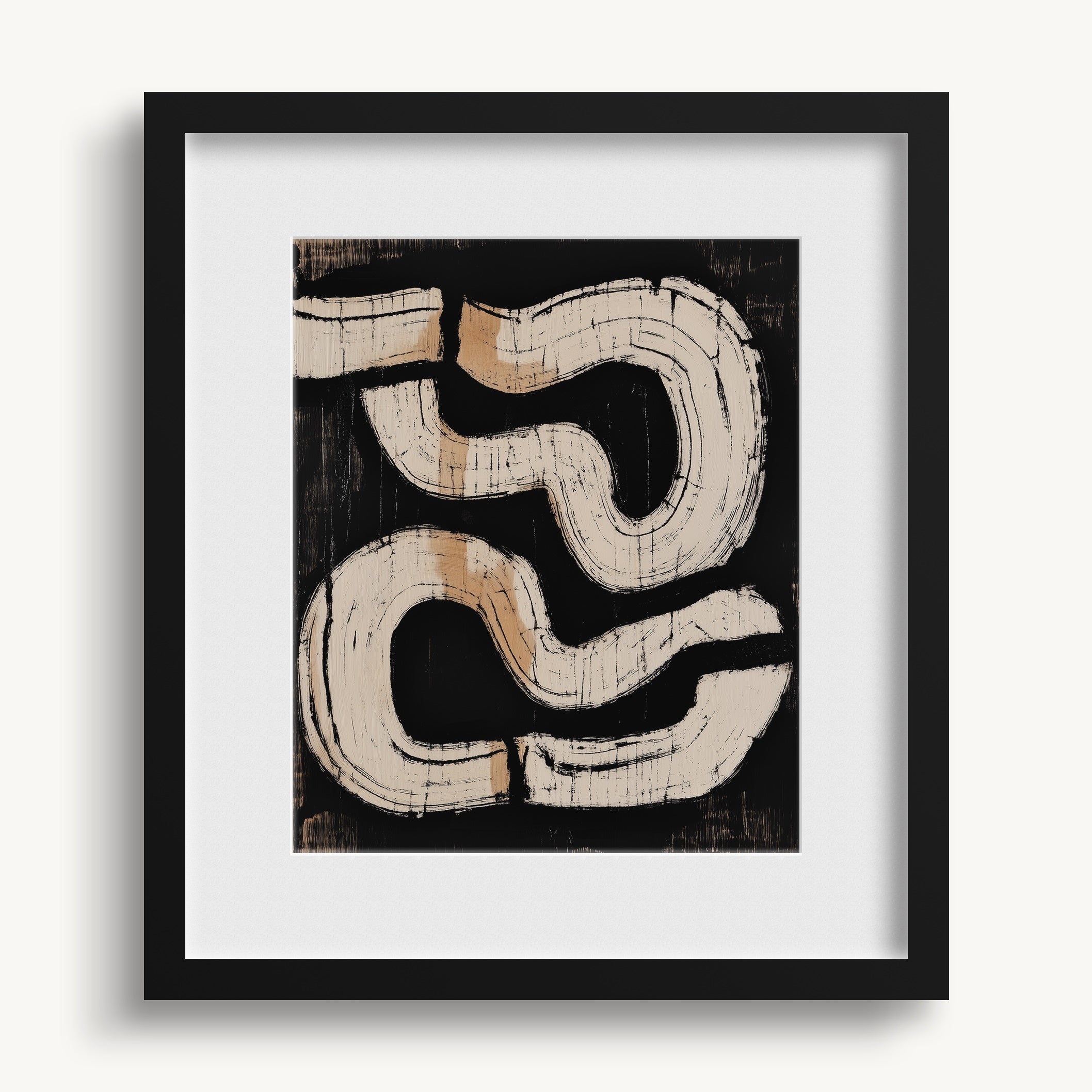 Curved Interconnected Shapes WALL ART