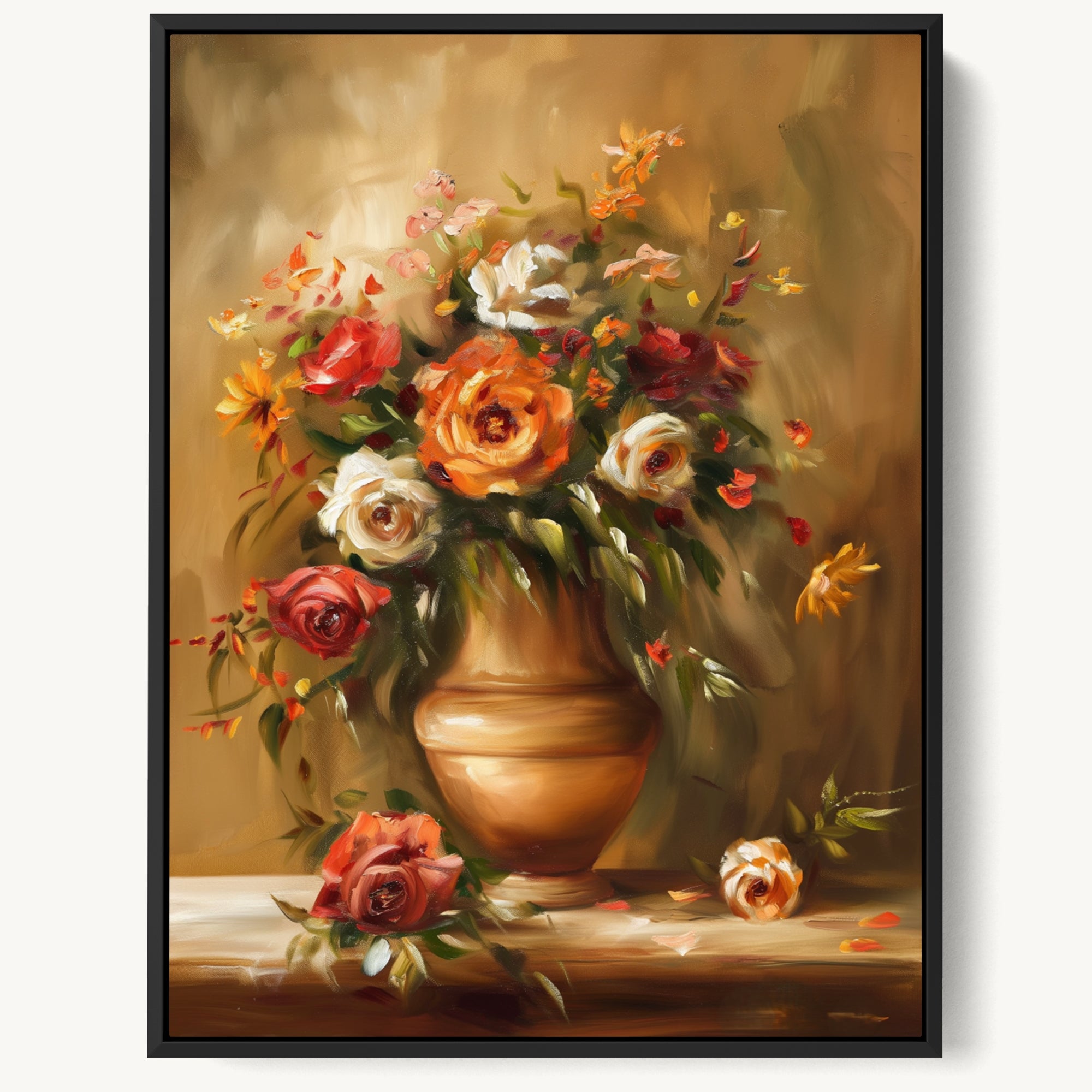 "FLOWERS AND VASE" WALL ART 3x4