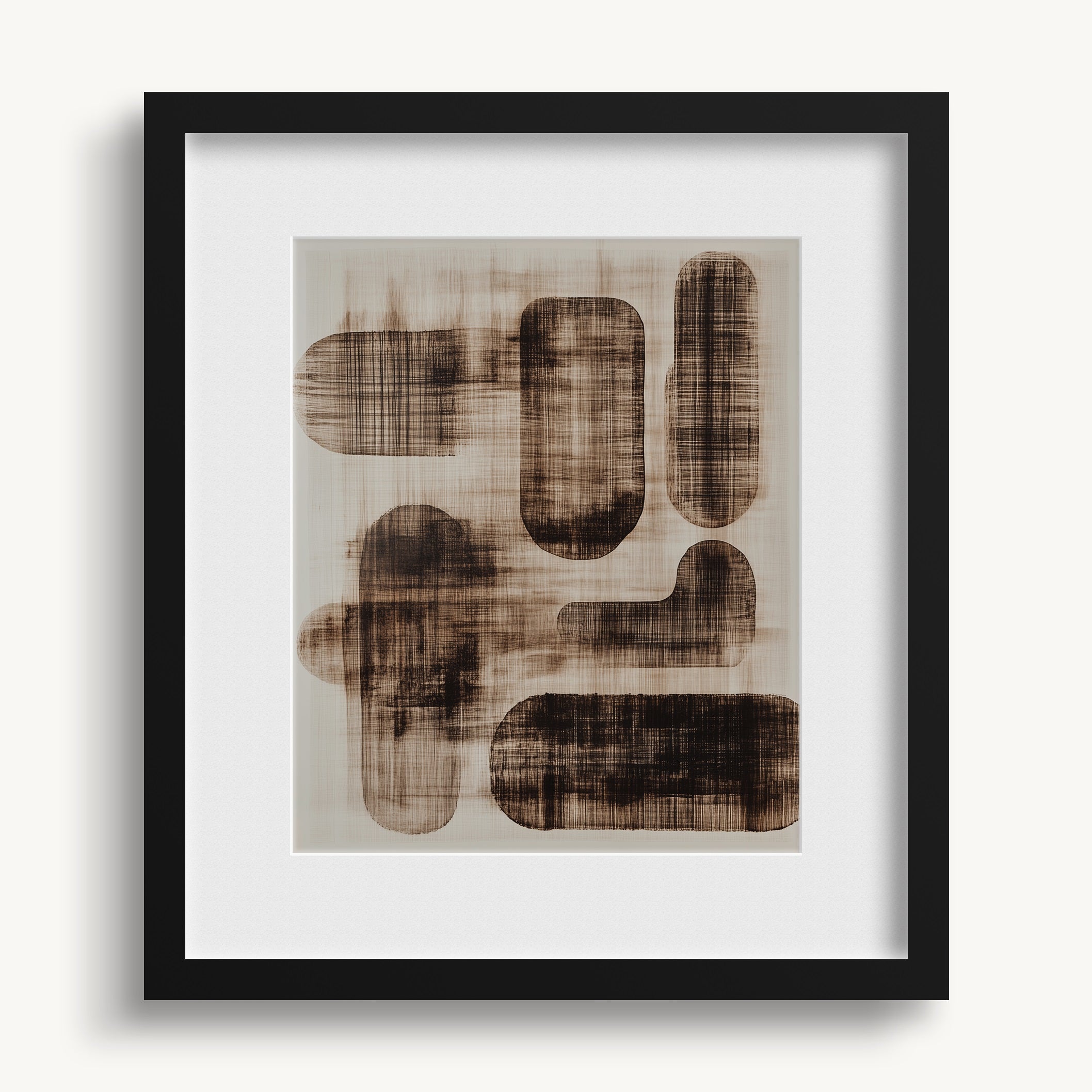 Elongated Brown Shapes WALL ART