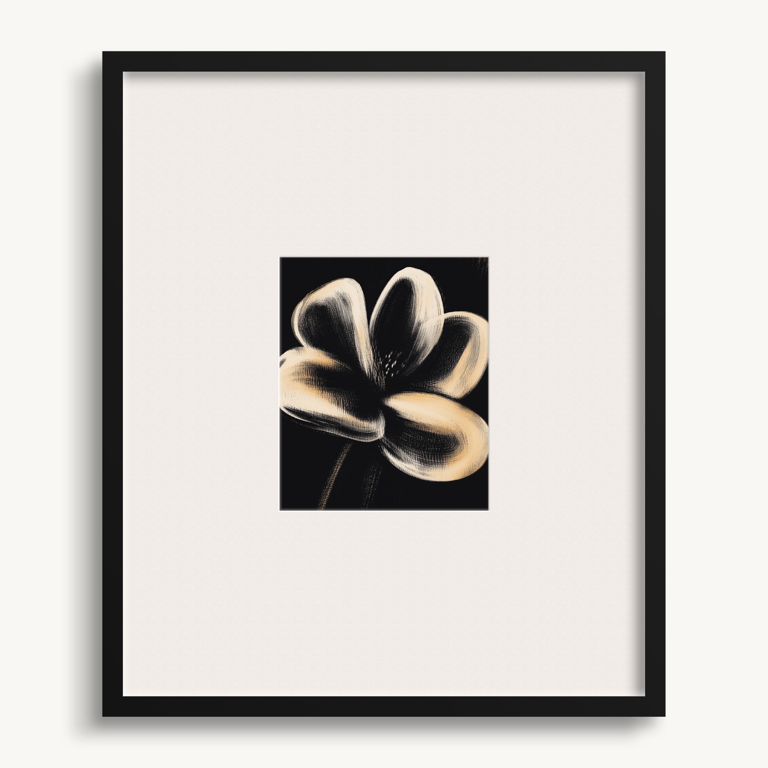 Black Flower Close-Up on Dark WALL ART