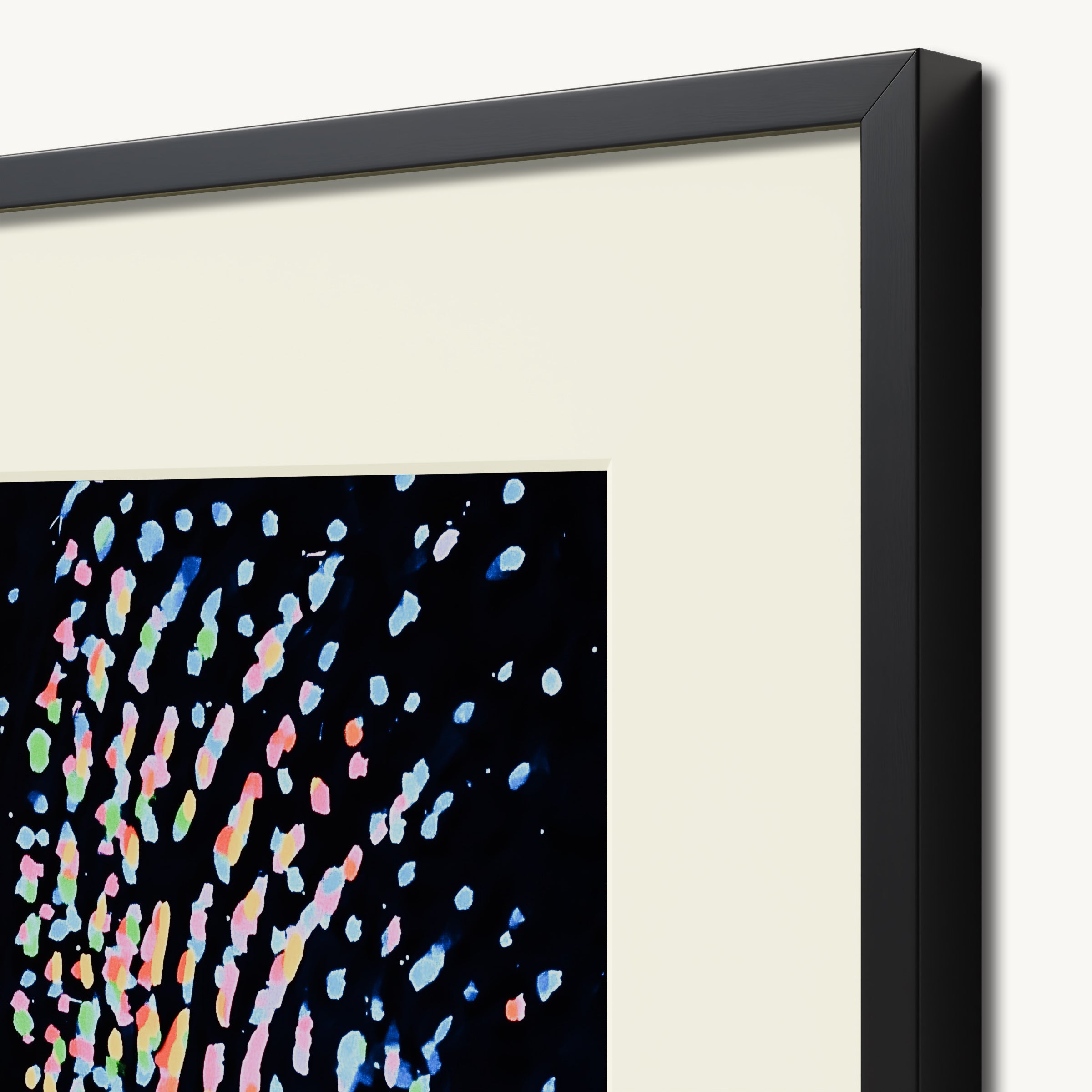 Swirling Dots on Black WALL ART