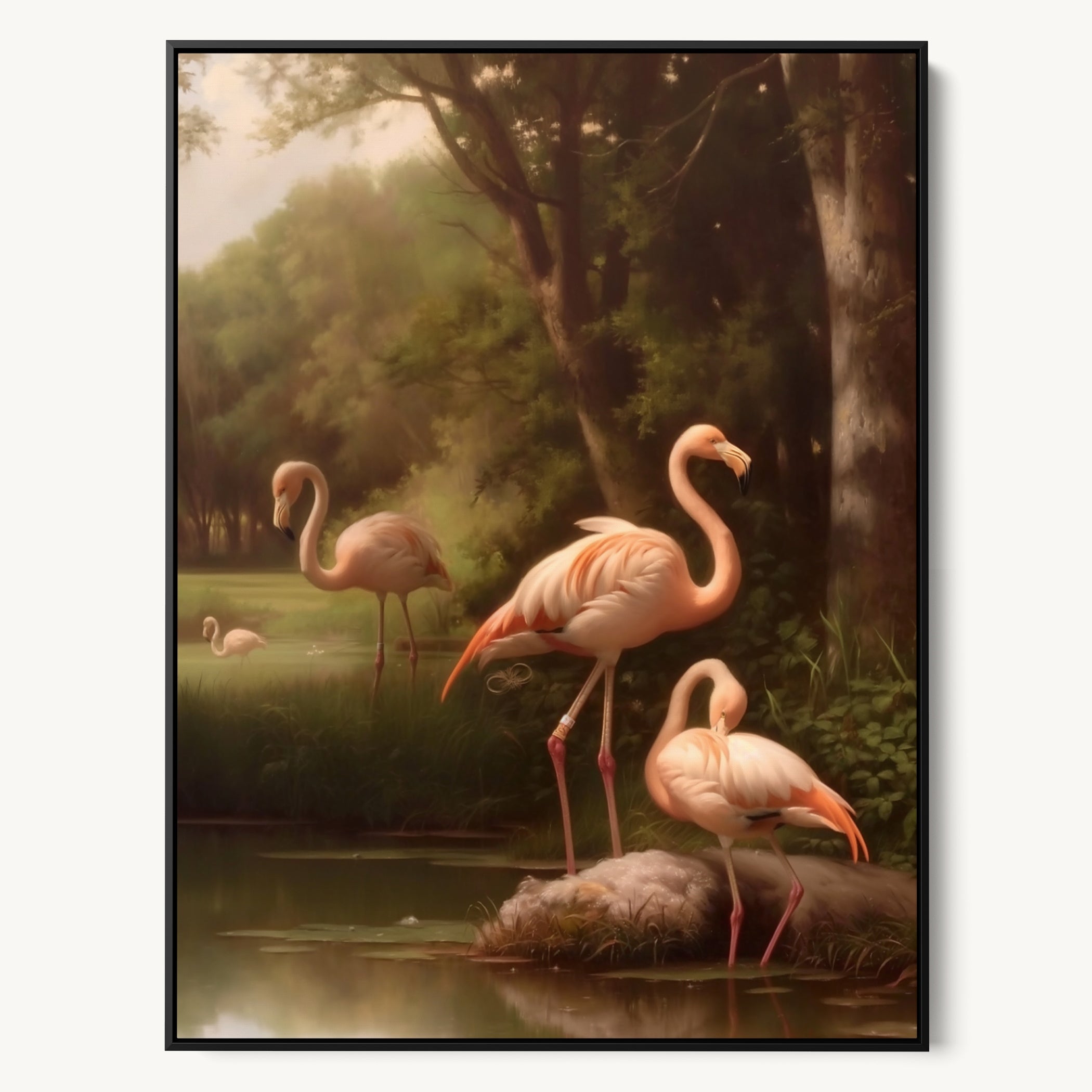 "FLAMINGOS" WALL ART 3x4